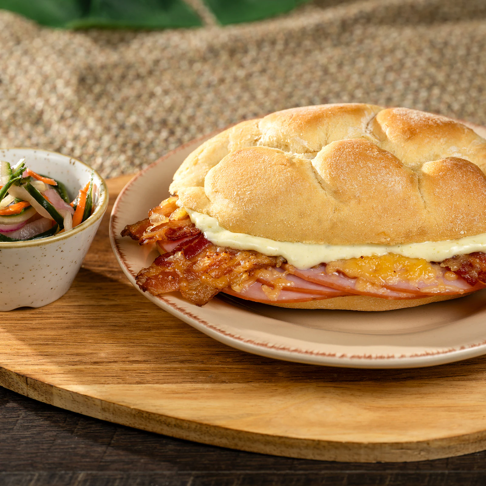 Hot Ham and Bacon Sandwich
