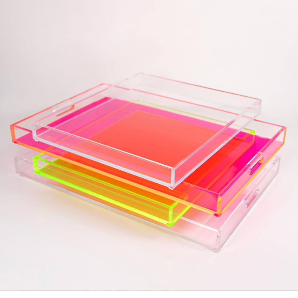 Acrylic trays neon and clear, any size , any color!