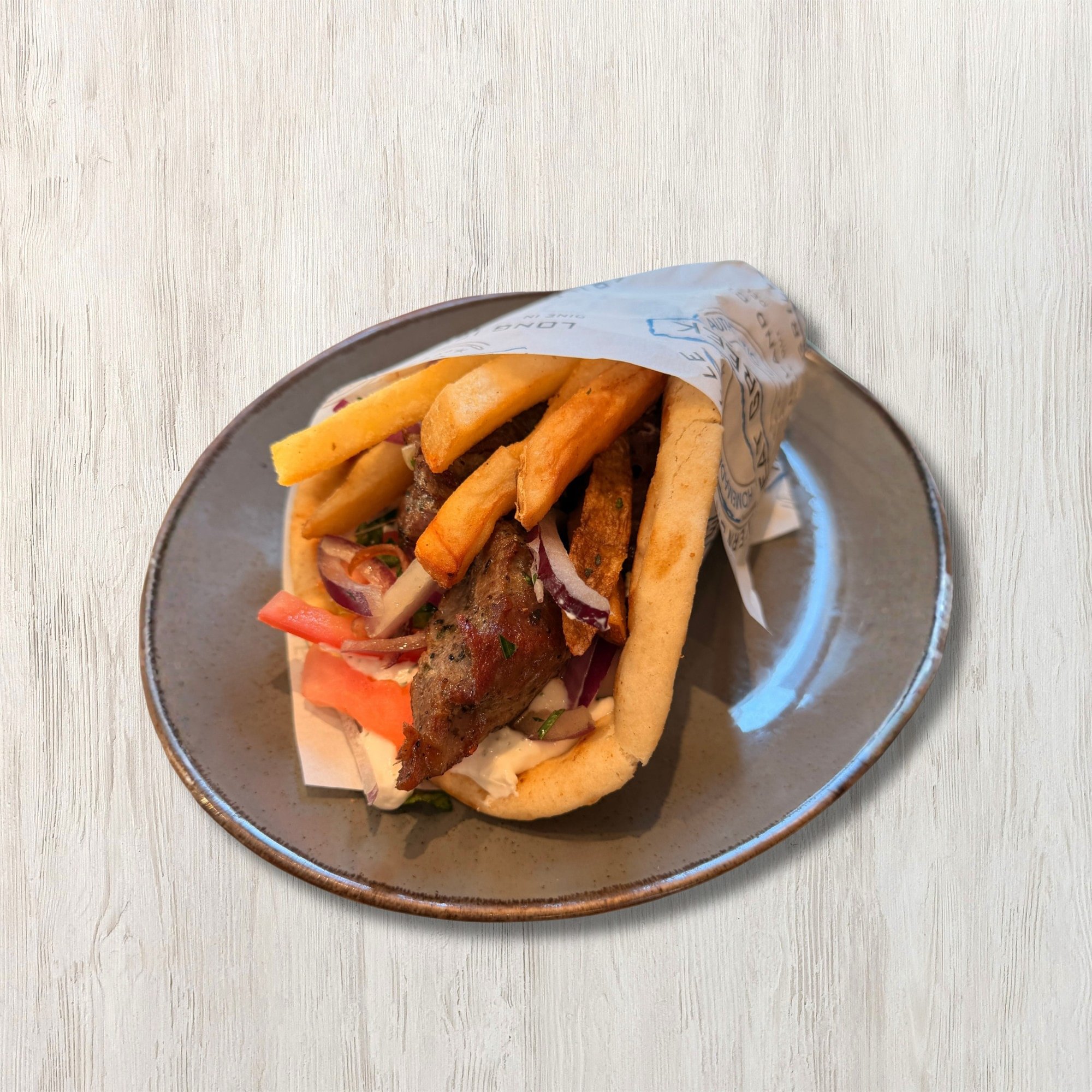 Pork Souvlaki (Skewers) Pita