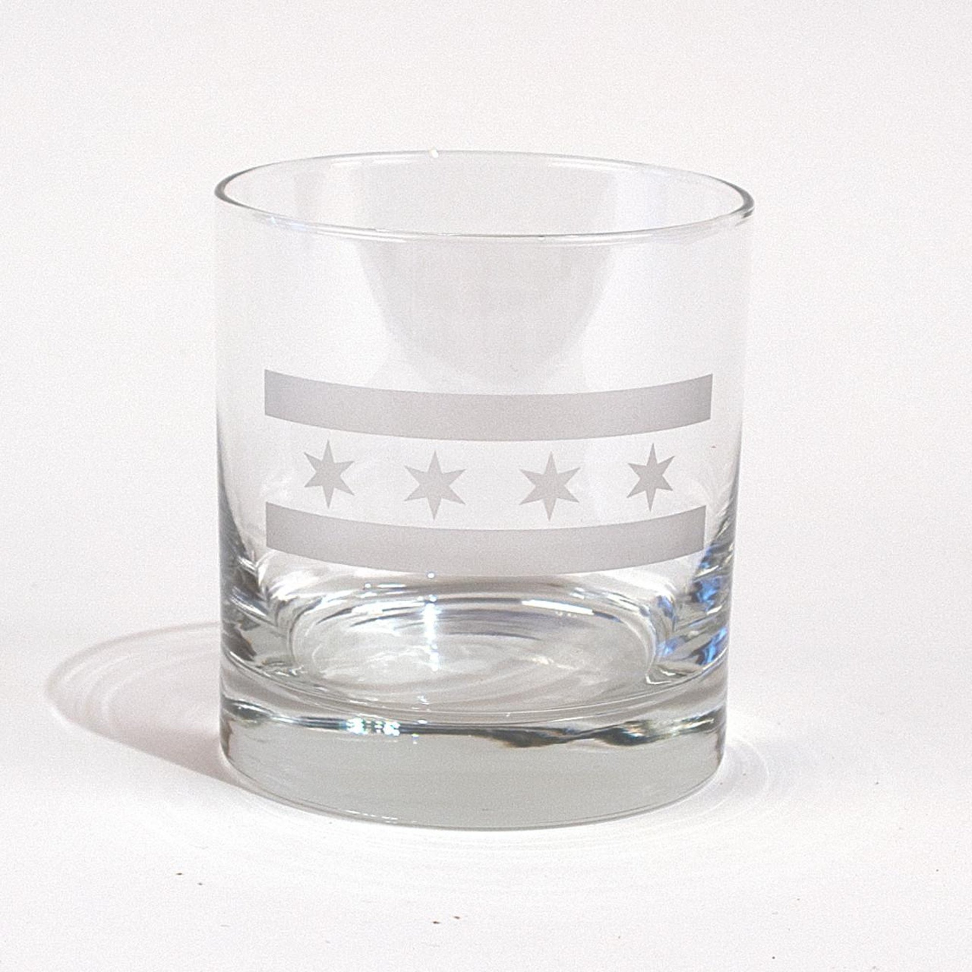 Chicago Flag Rocks Glass