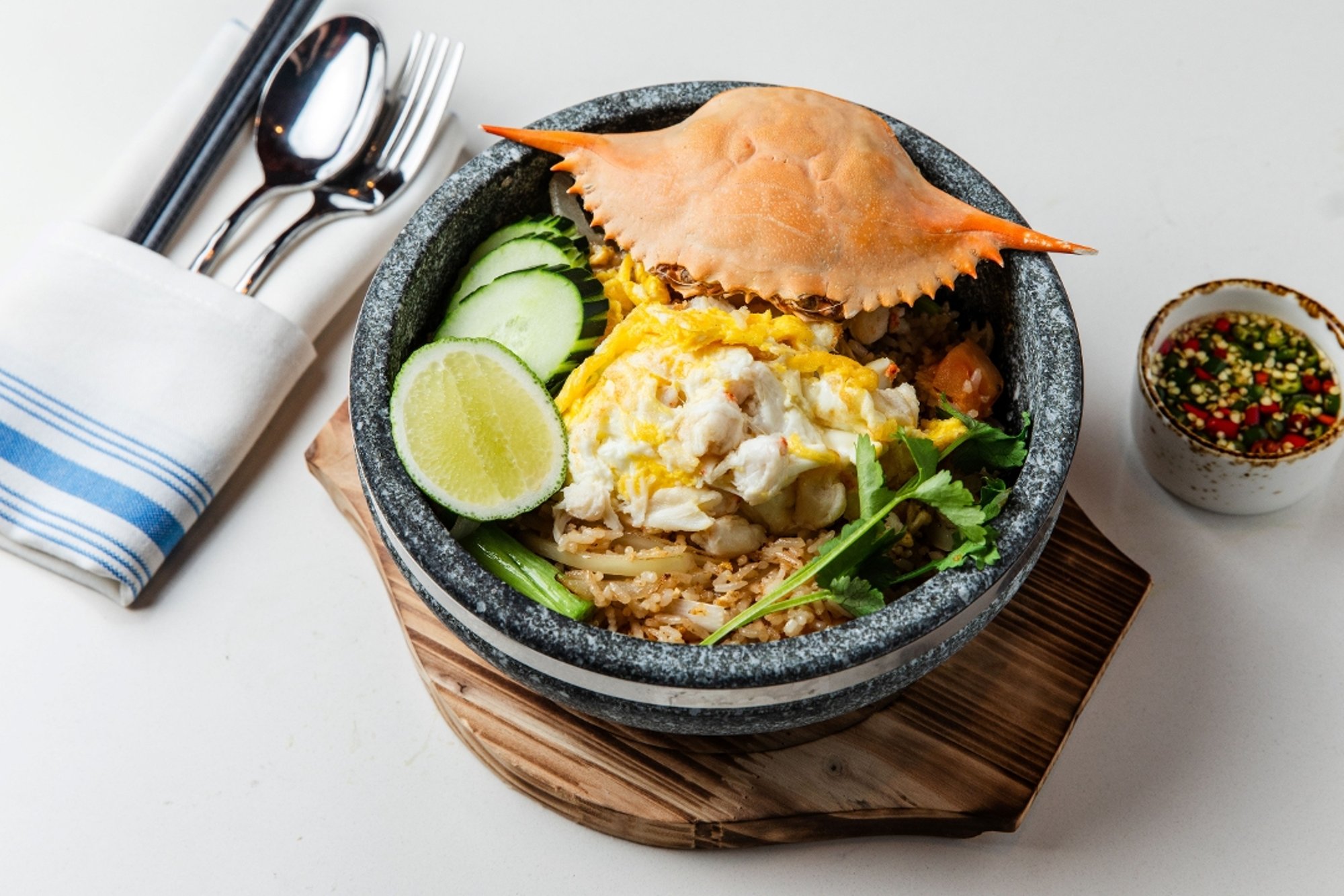 Crab Fried Rice in Clay Pot