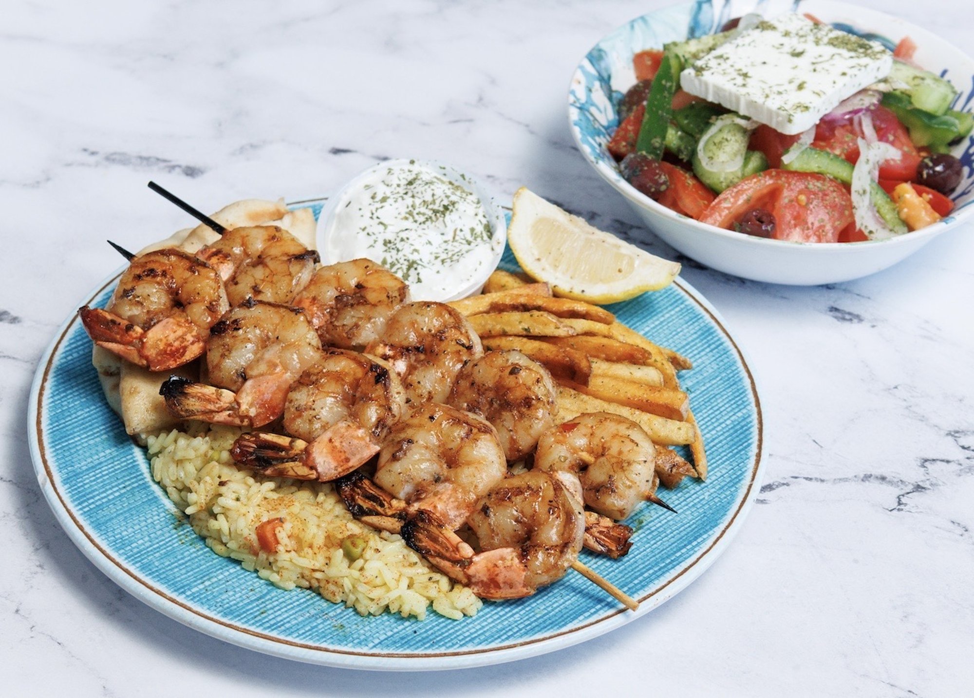 GRILLED SHRIMP PLATE (10 pcs) Greek style