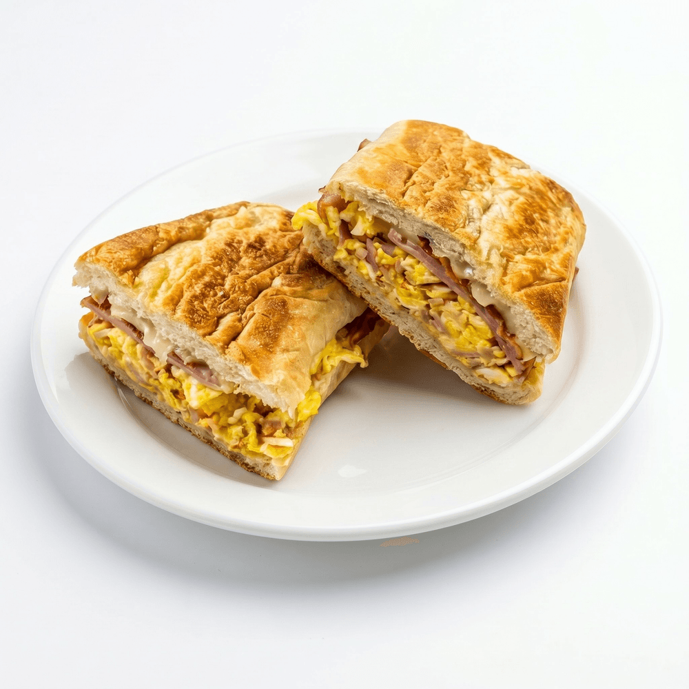 Ham, Bacon, Egg & Cheese Sandwich
