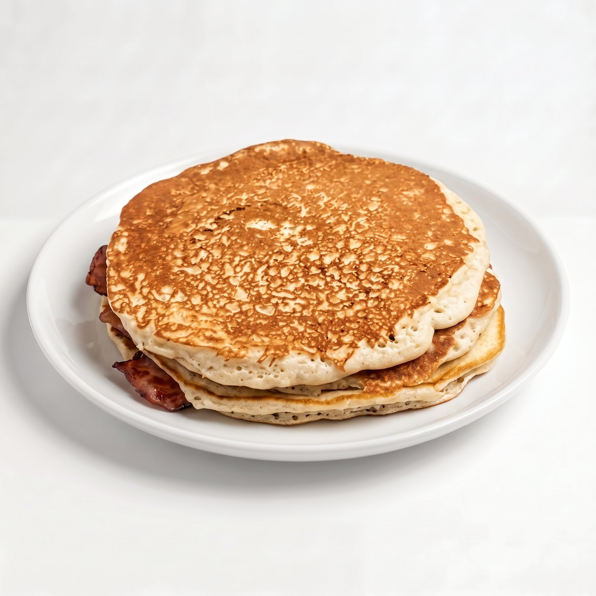 Buttermilk Pancakes Served with Eggs and Meat