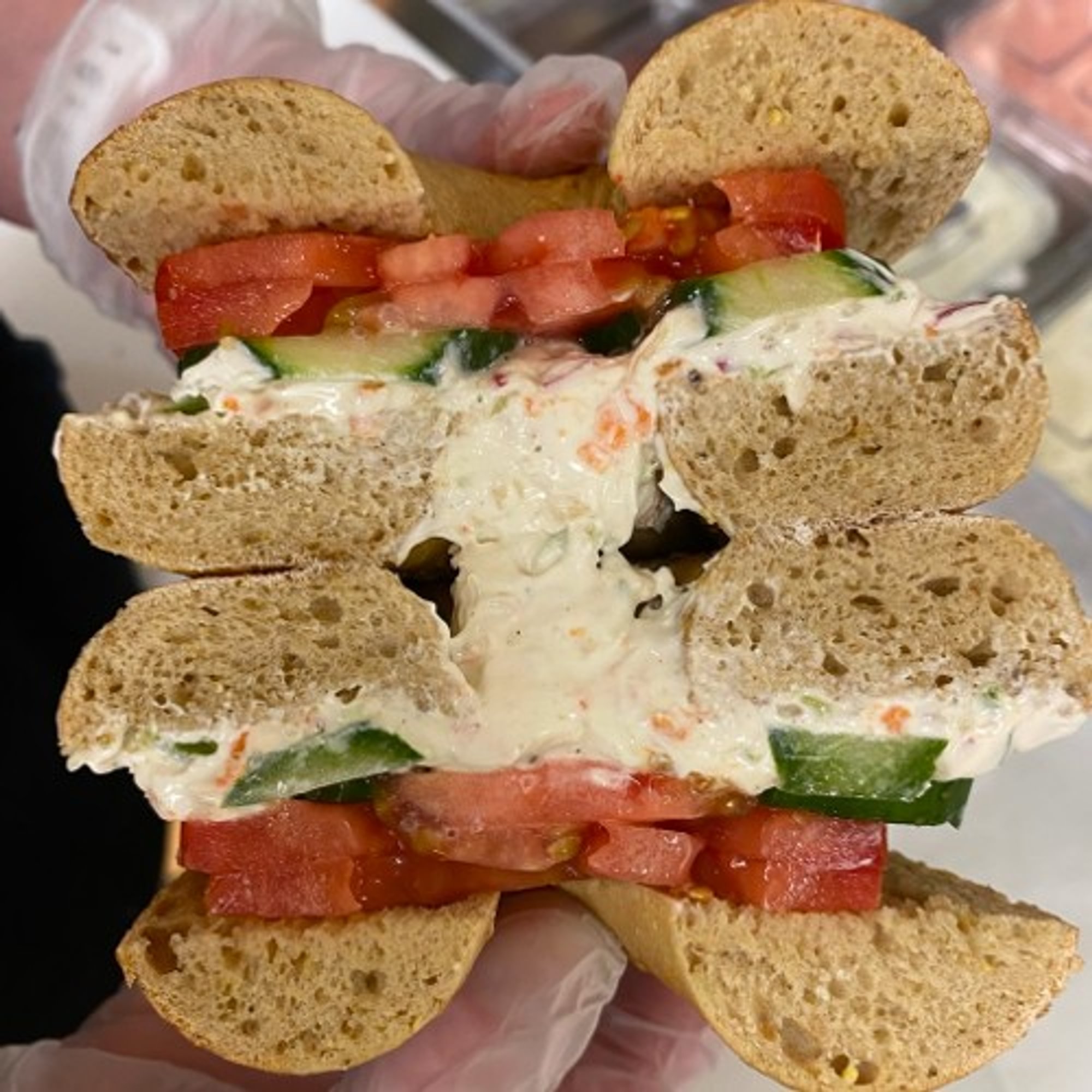 Bagel with CC & Tomato