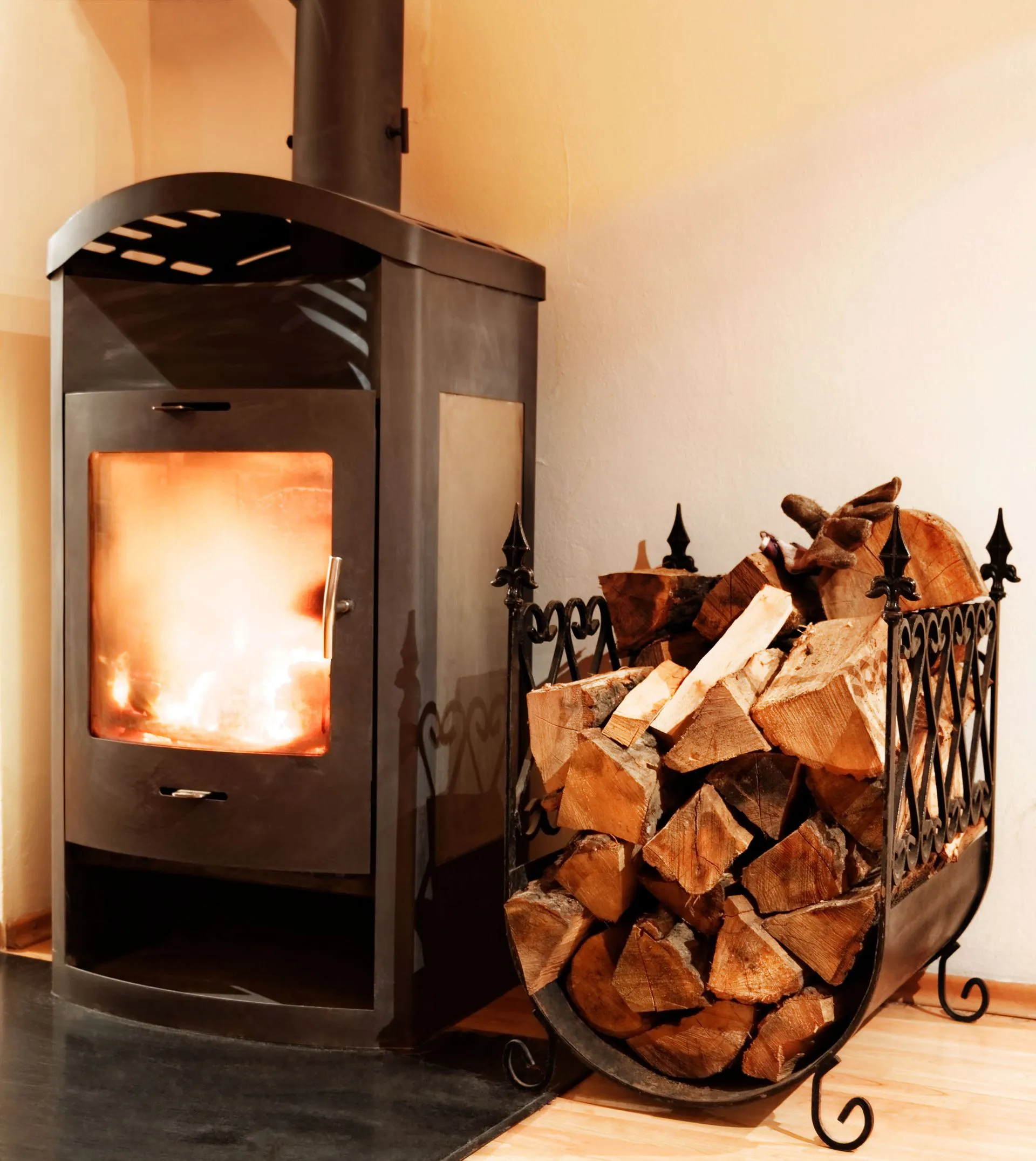 Wood stove installation