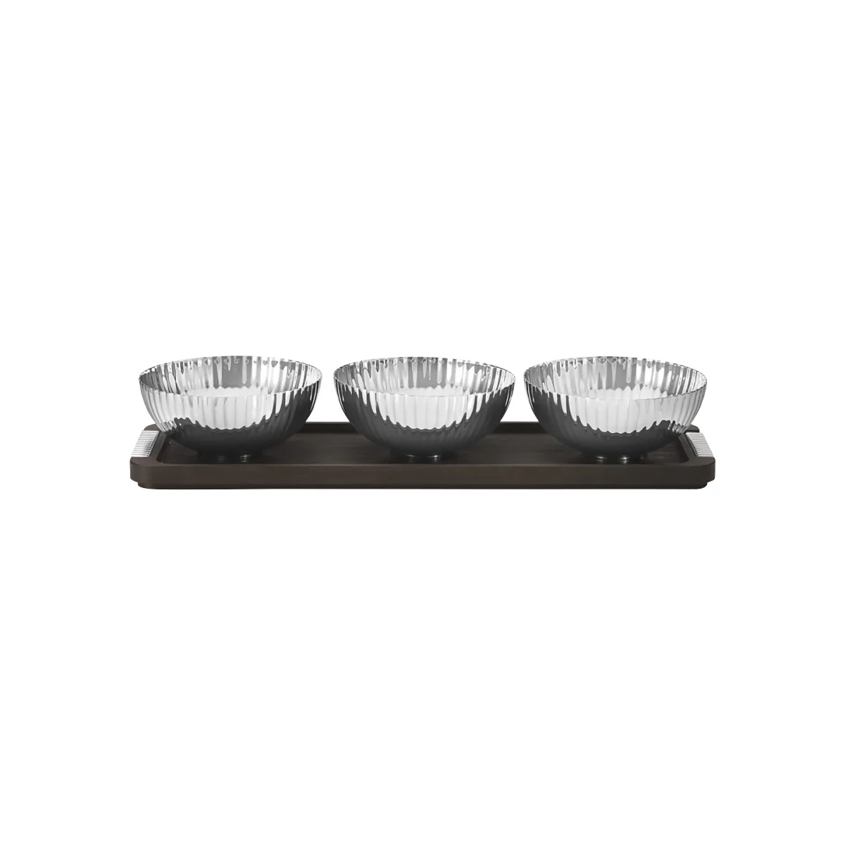 Georg Jensen Bernadotte Triple Bowl Set with Tray