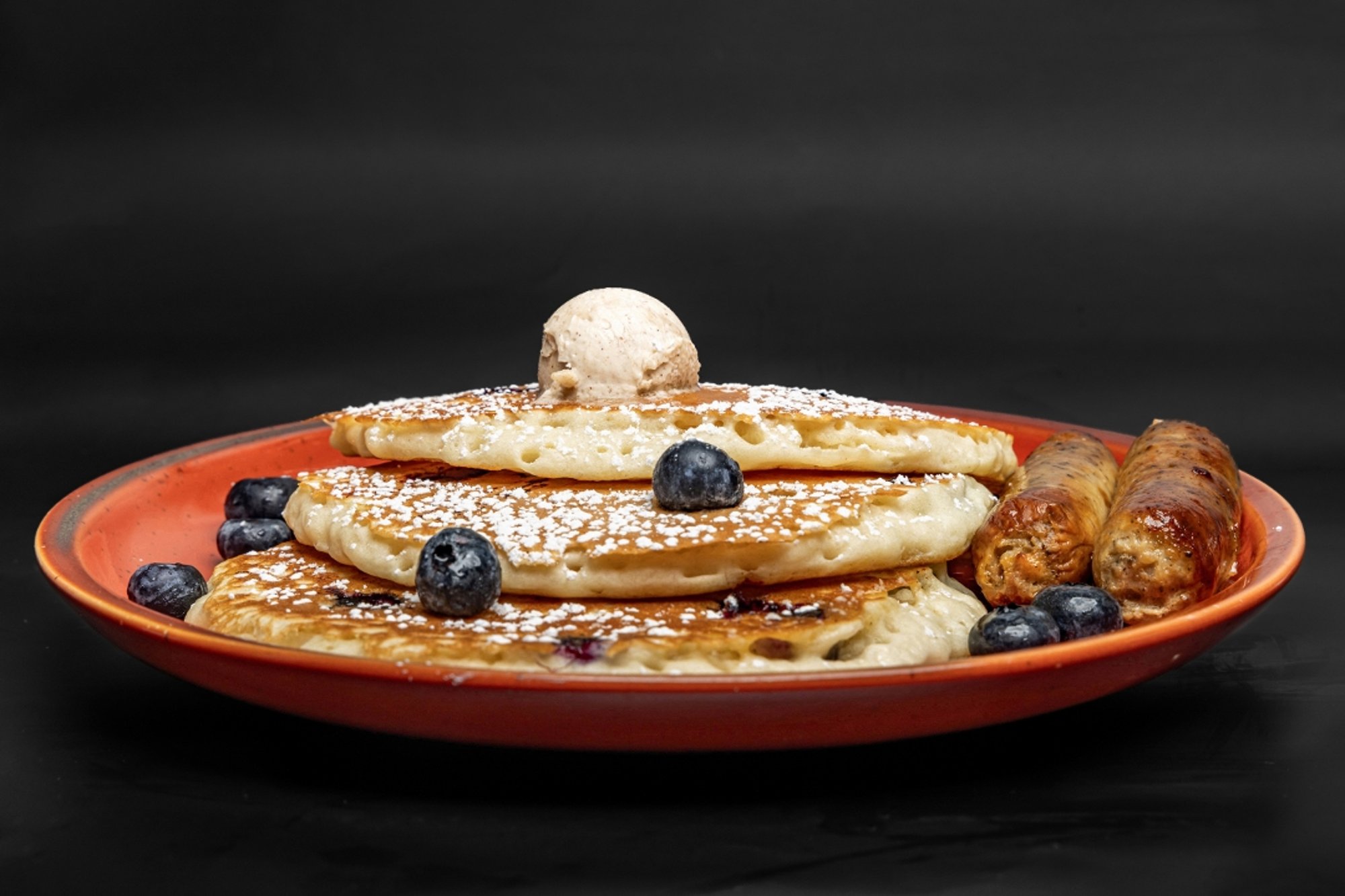 Blueberry Pancakes & Sausage *