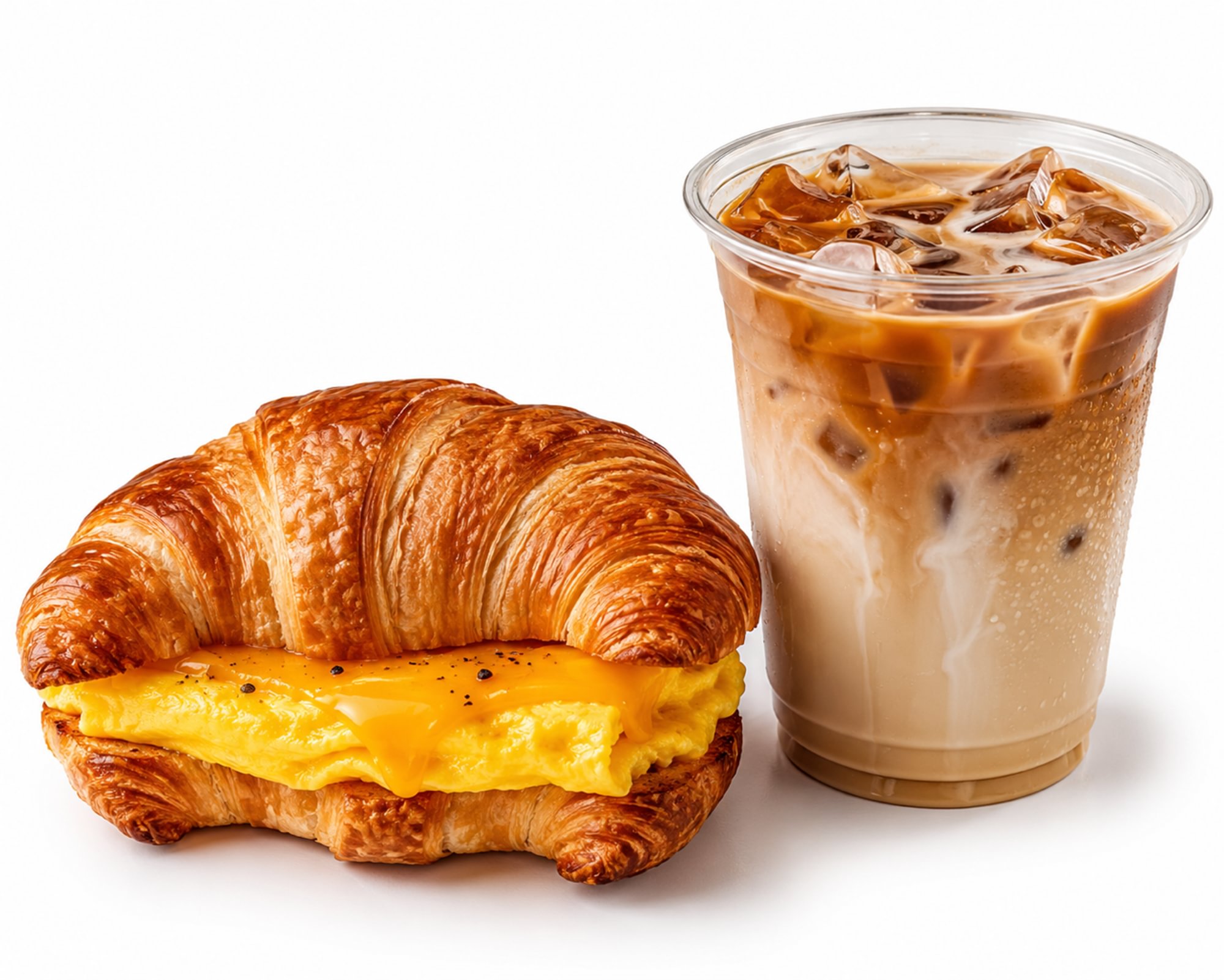 Egg Cheese Croissant + Iced Spanish Latte