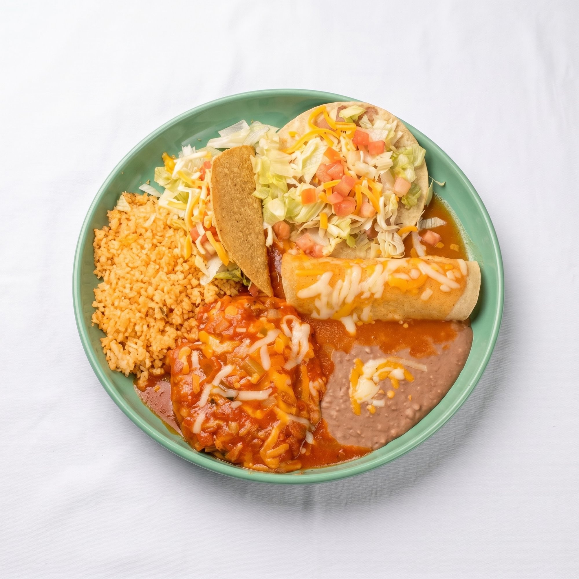Enchilada, Taco, Chile Relleno, Tostada