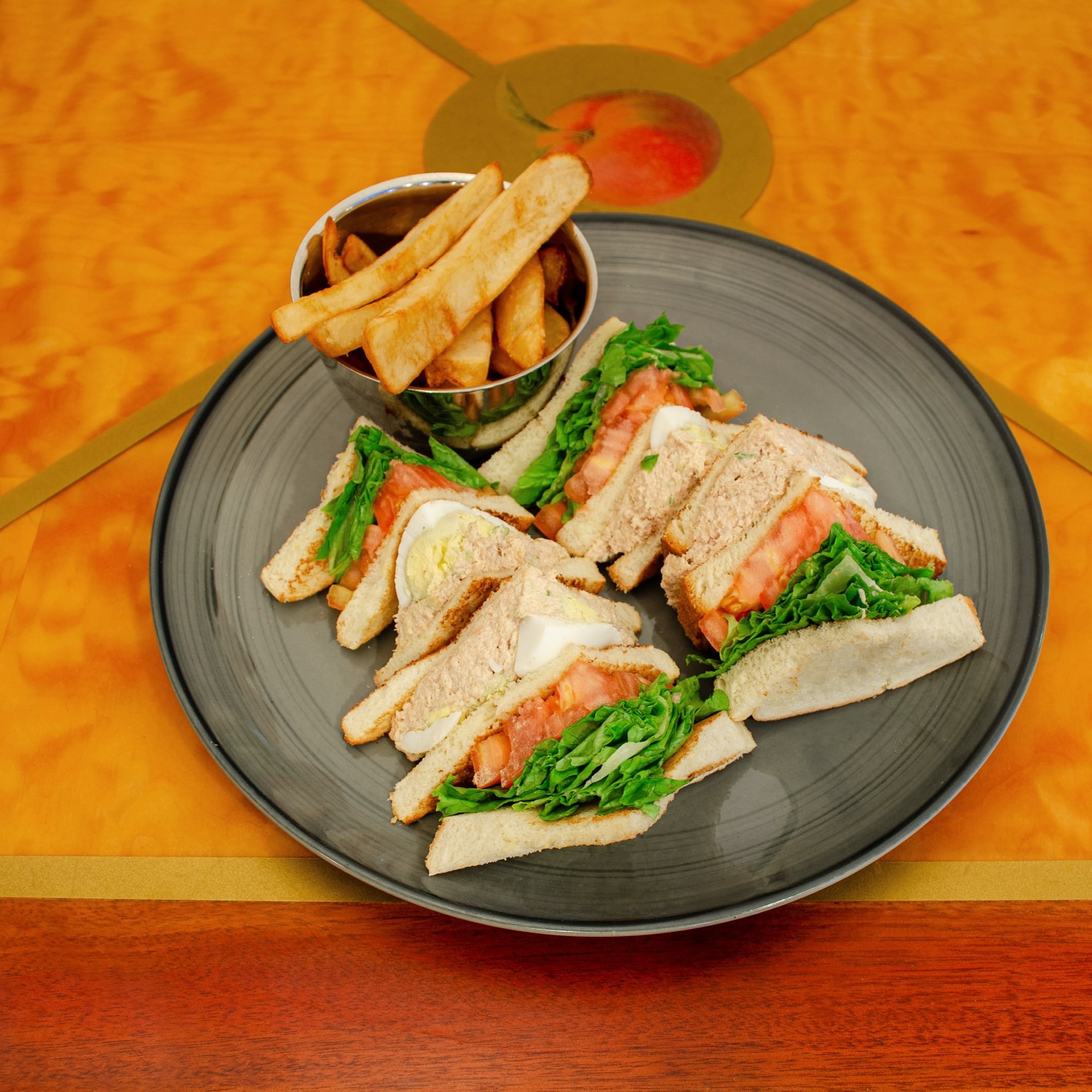 Tuna Fish and Sliced Egg Triple Decker
