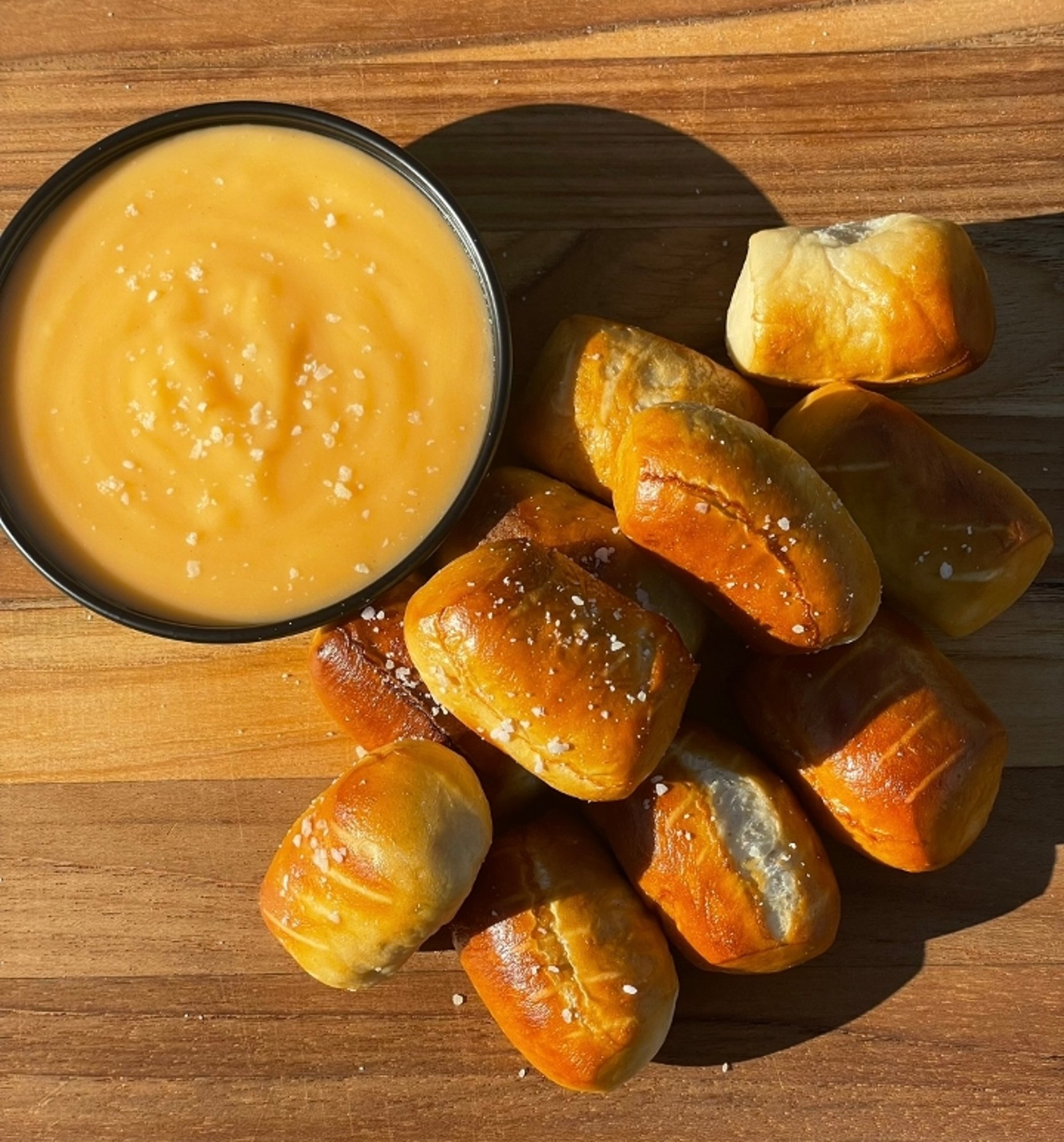 Beer Cheese Dip + Pretzel Bites