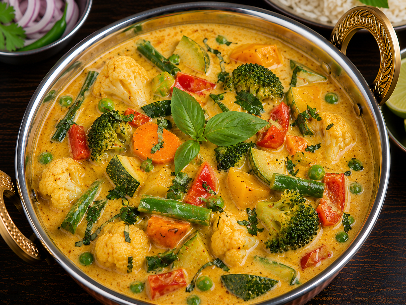 Basil Vegetable Coconut Curry