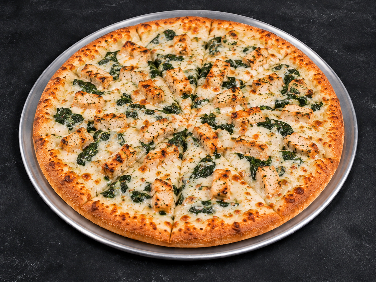 Chicken Spinach Alfredo Pizza