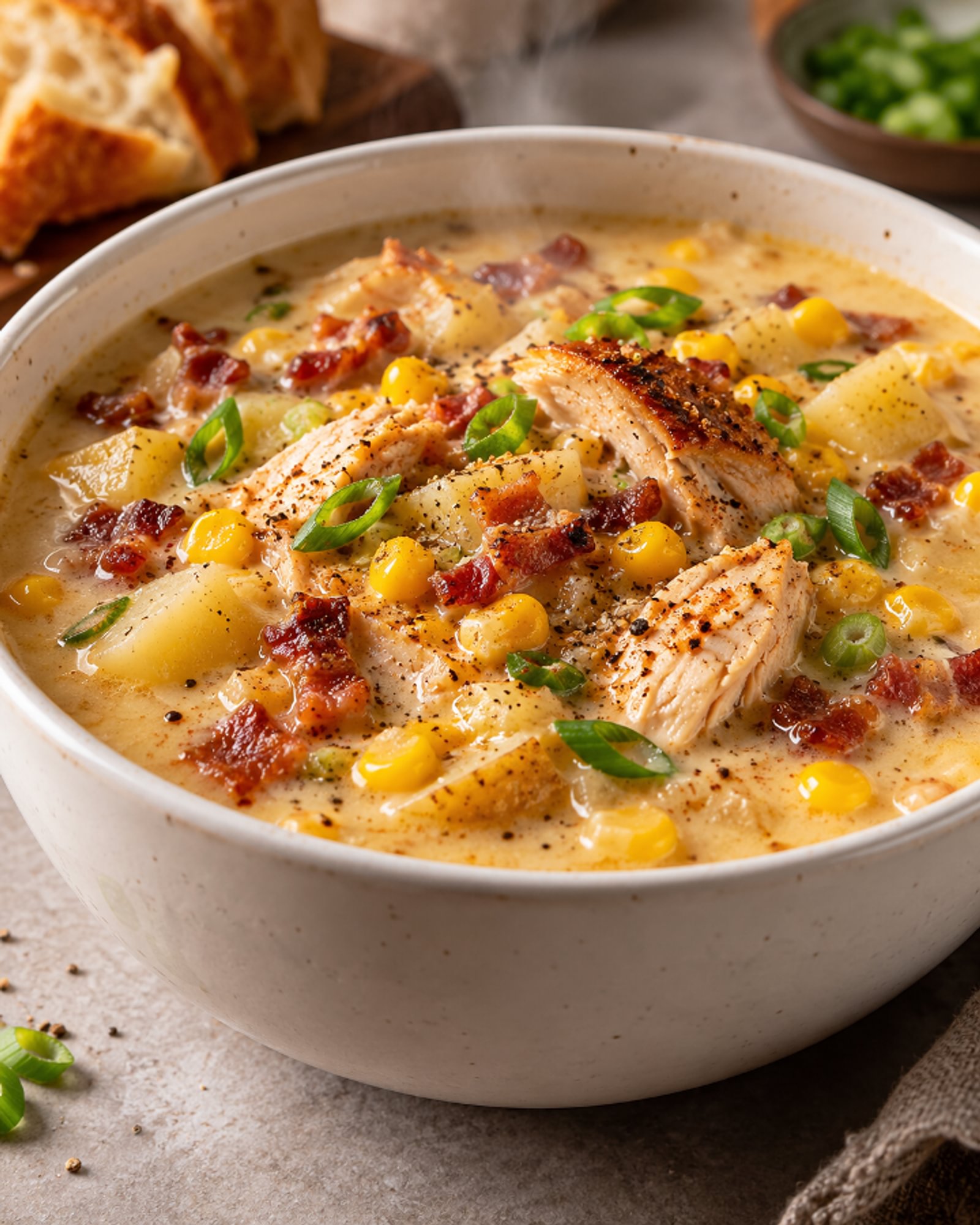 Smoked Chicken Corn Chowder