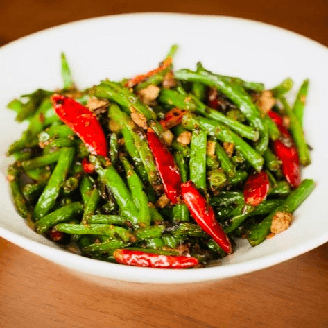 Dry-Fried Green Beans With Chicken