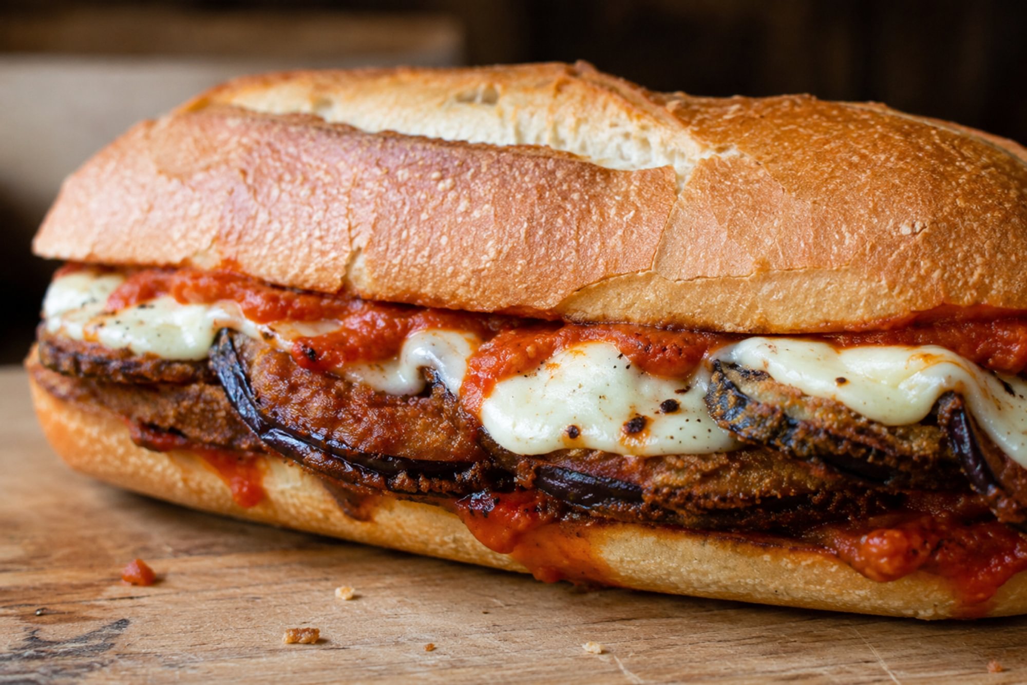 Eggplant Parmesan Sandwich