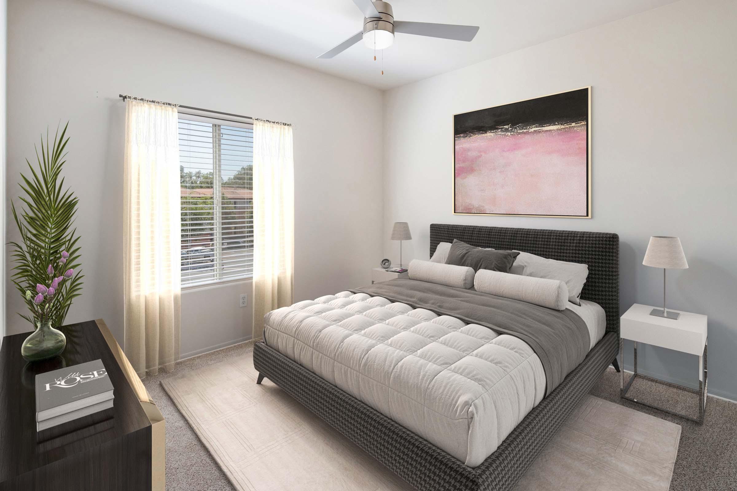 Bedroom with ceiling fan