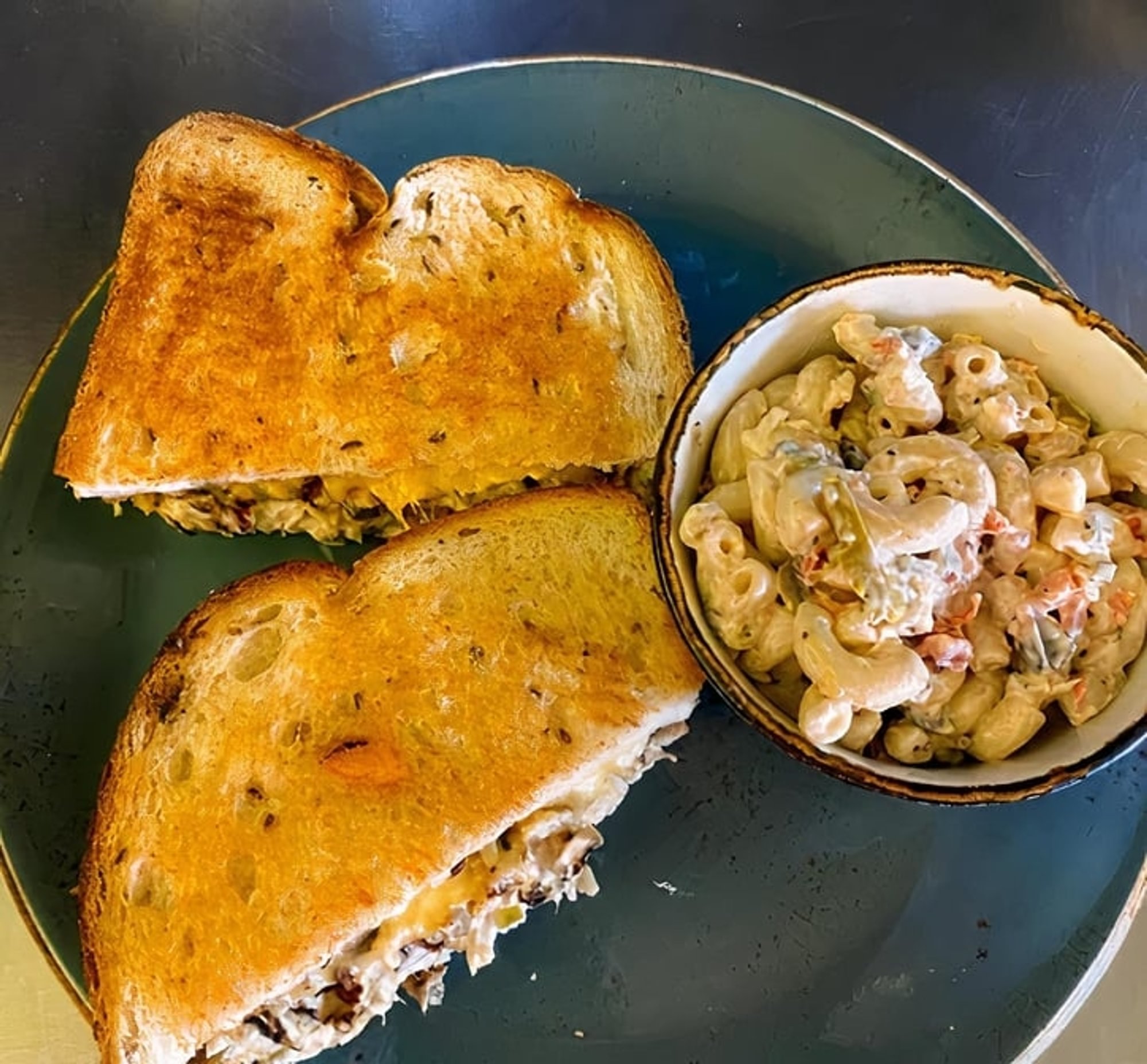 Grilled Tuna Salad & Cheddar Sandwich with Choice of Side