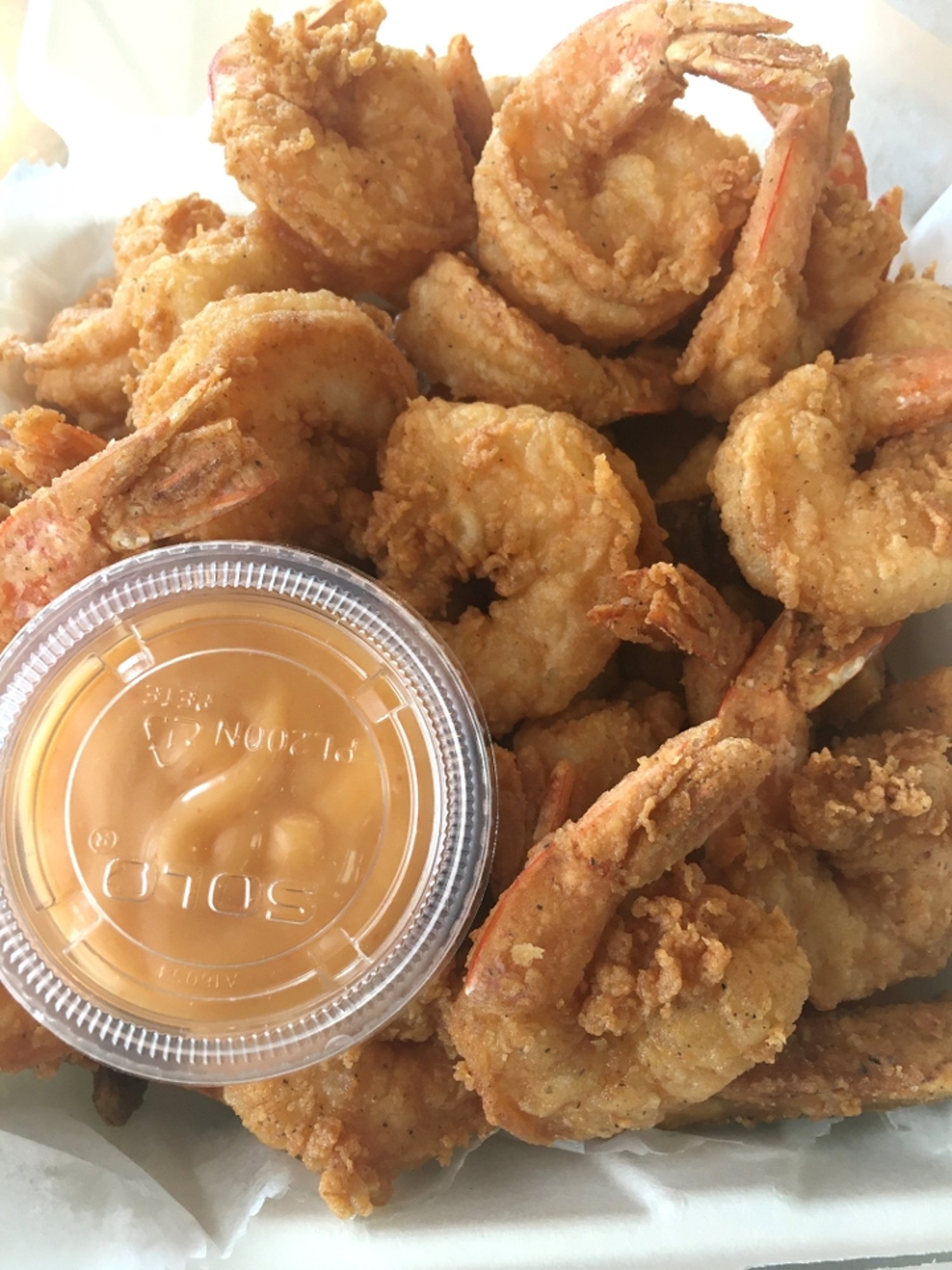 Shrimp Basket - 1/2lb. (includes fries & slaw)