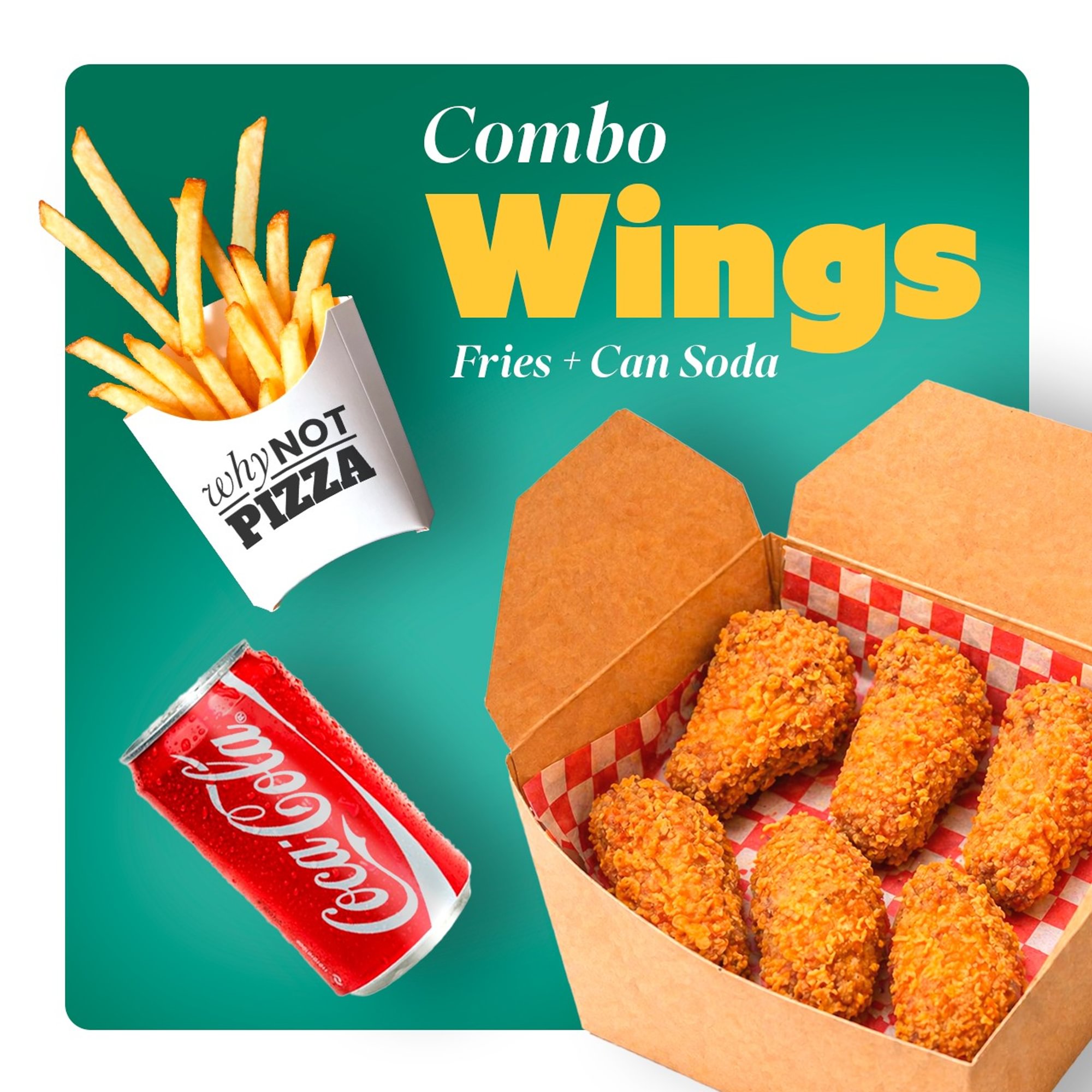6 Wing + Fries + Can Soda