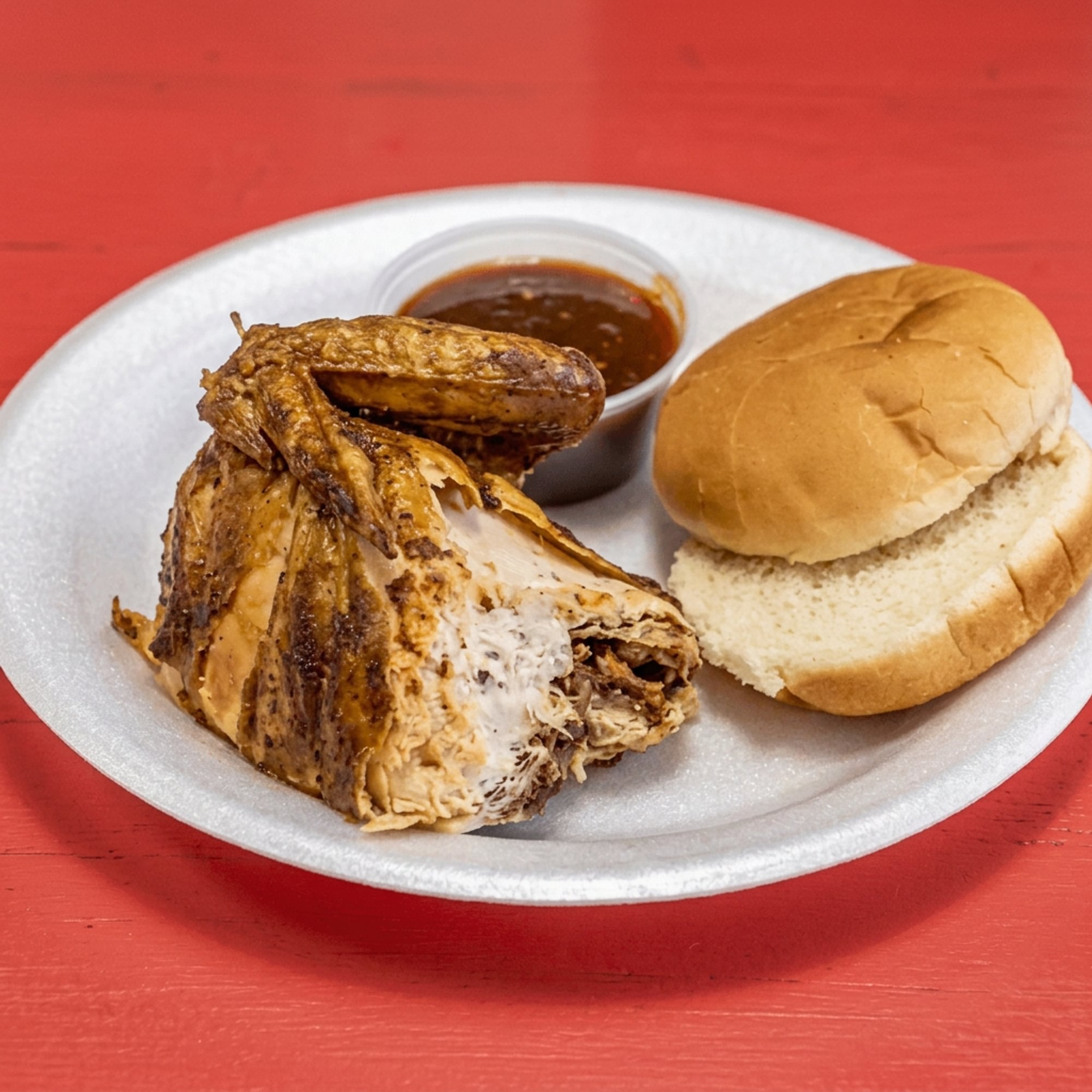 1/4 Chicken with Bun and One Side