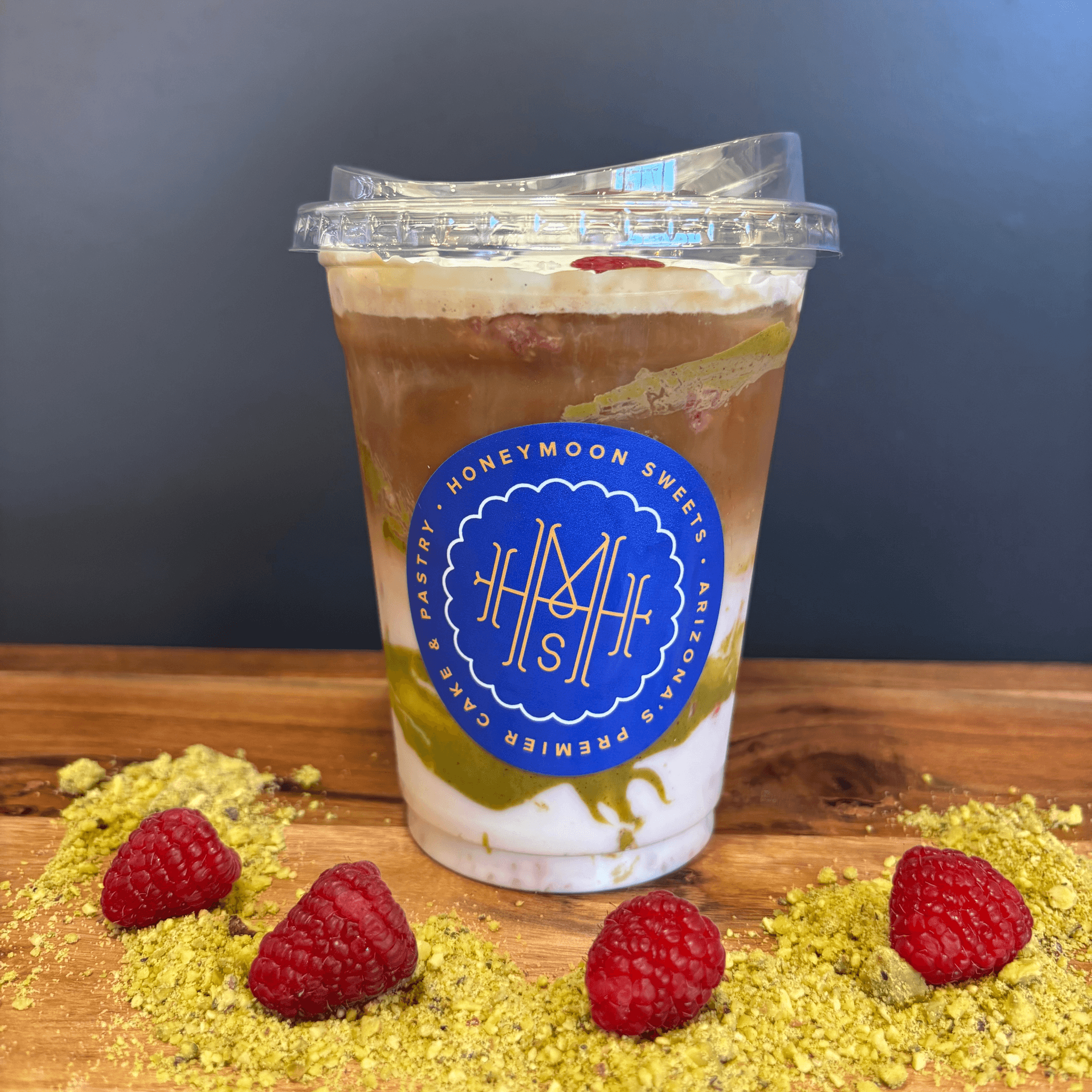 Iced Fresh Raspberry Pistachio Latte