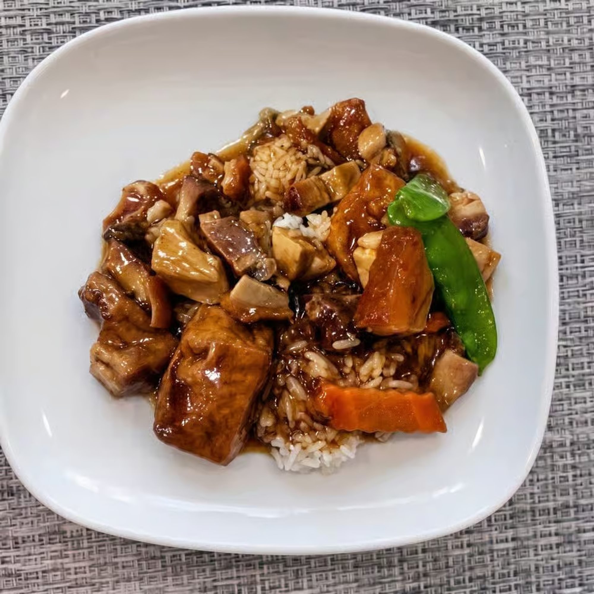 Roast Pork with Tofu on Rice / 豆腐燒肉飯