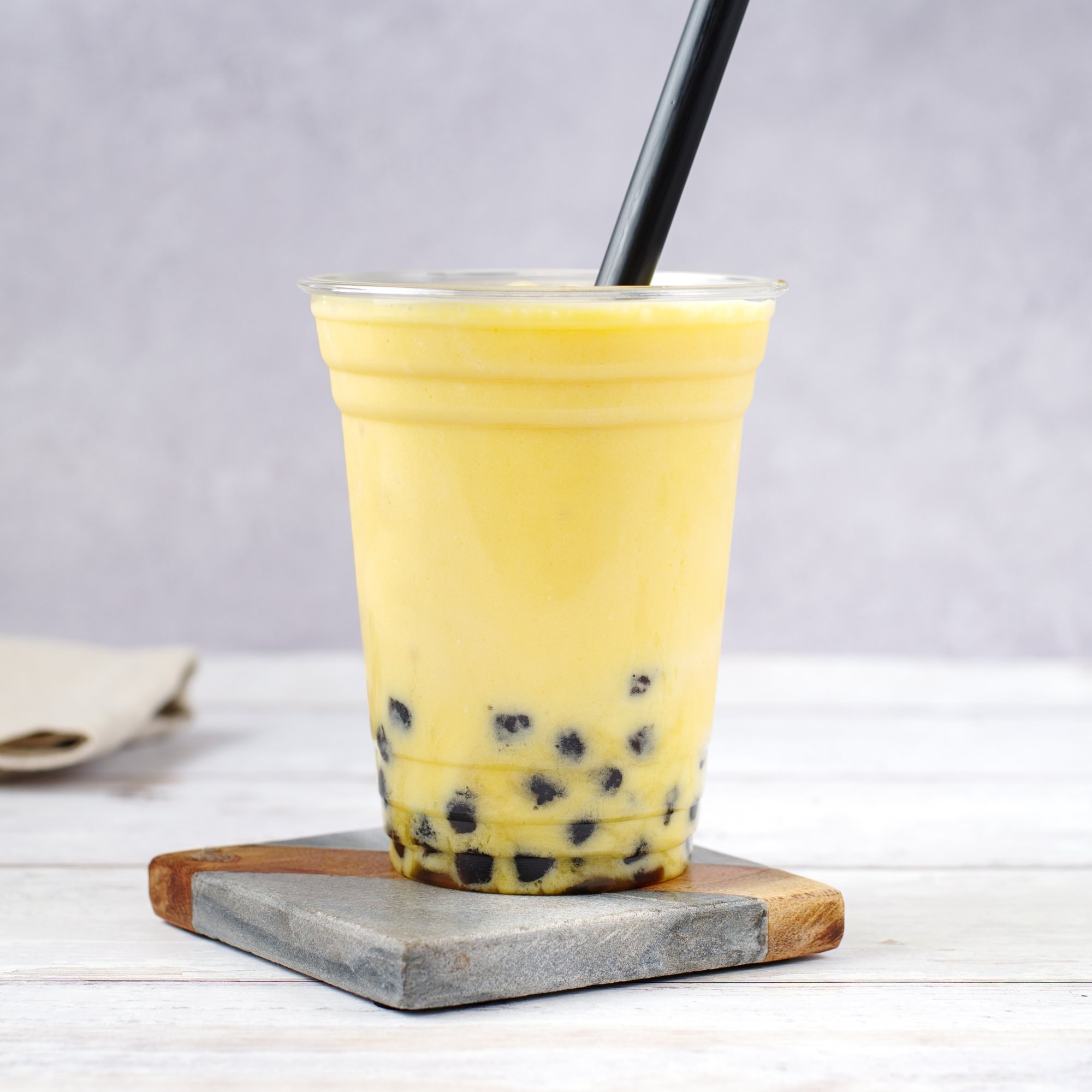 Mango Milk Tea Boba Drink