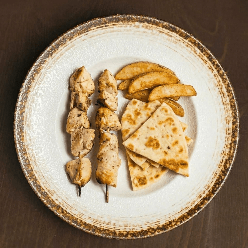 Chicken Souvlaki Platter with 2 Skewers