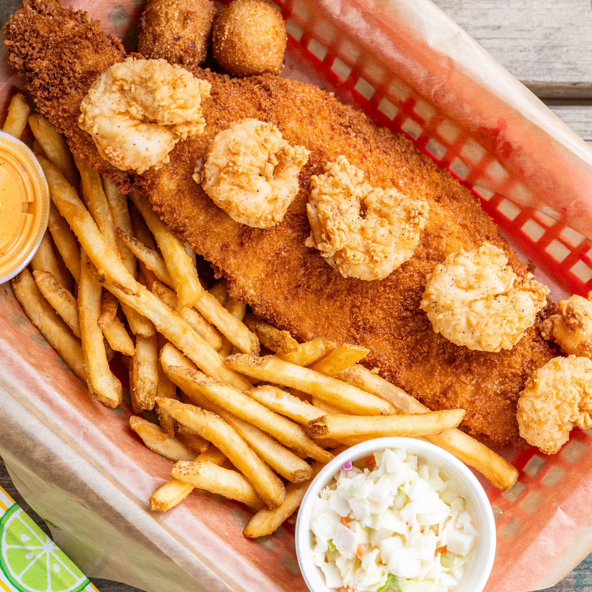 L - Shrimp & Fish Basket