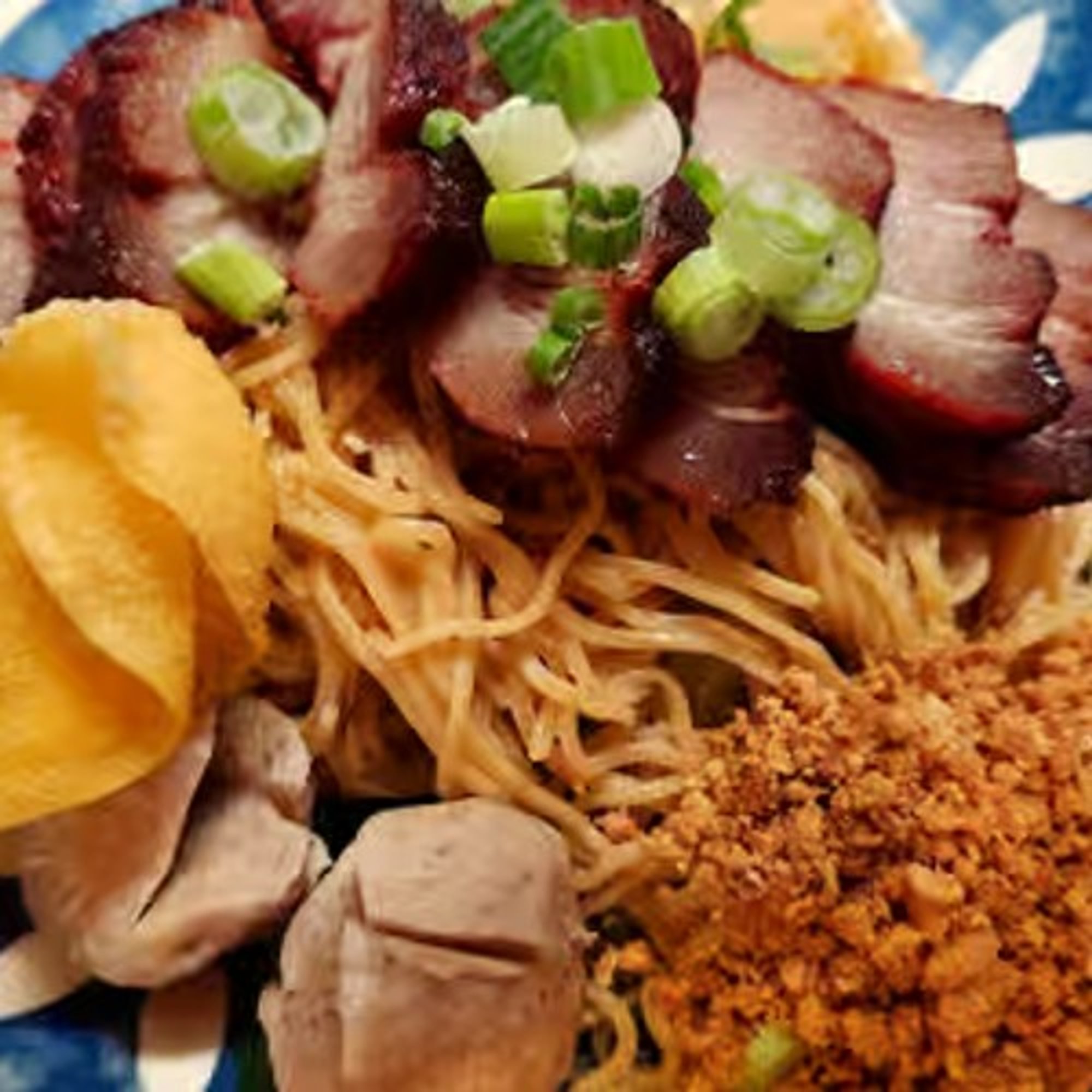 Bamee Haeng (Honey BBQ Roast Pork & Egg Noodle)