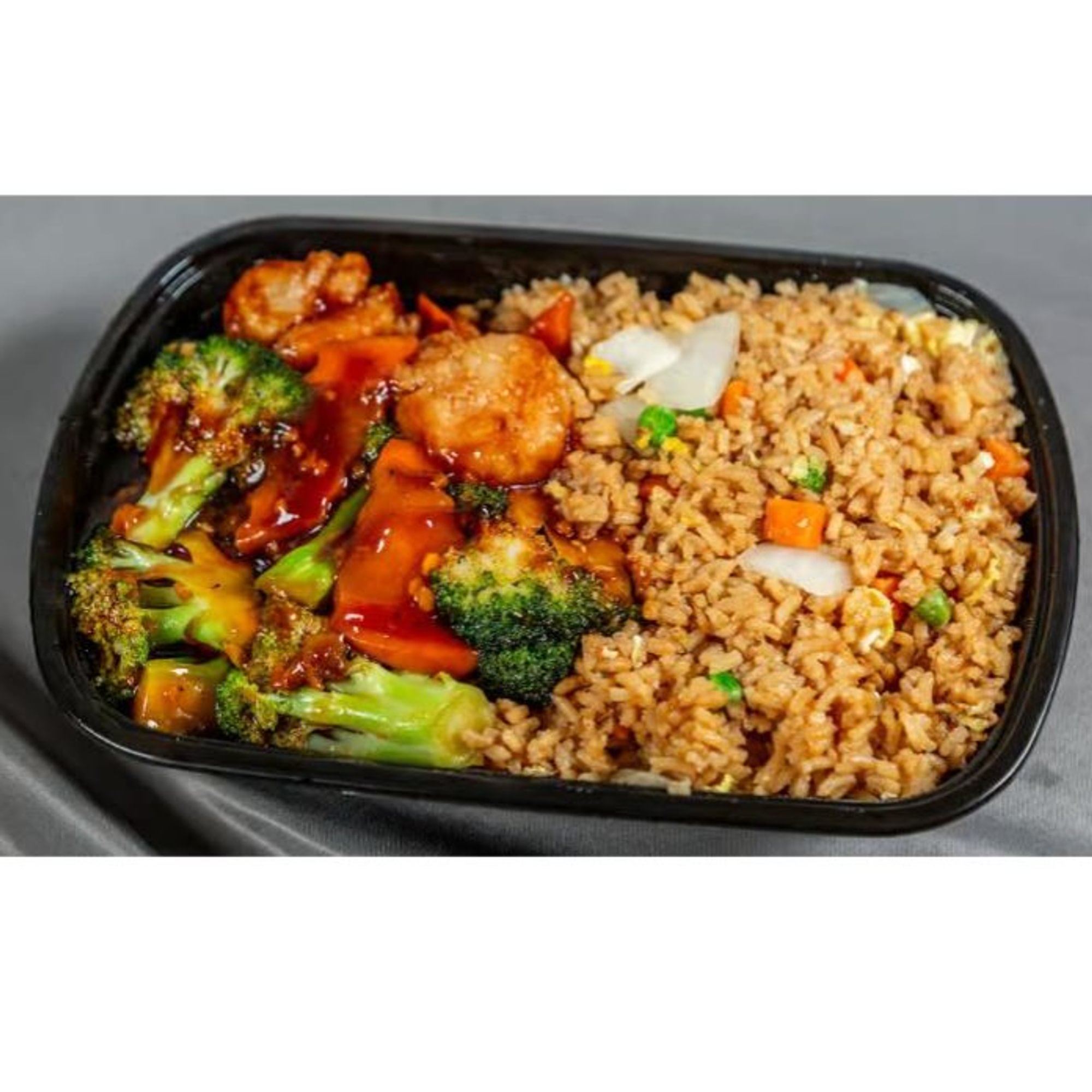 Shrimp with Broccoli Combo Platter / 芥蓝虾套餐