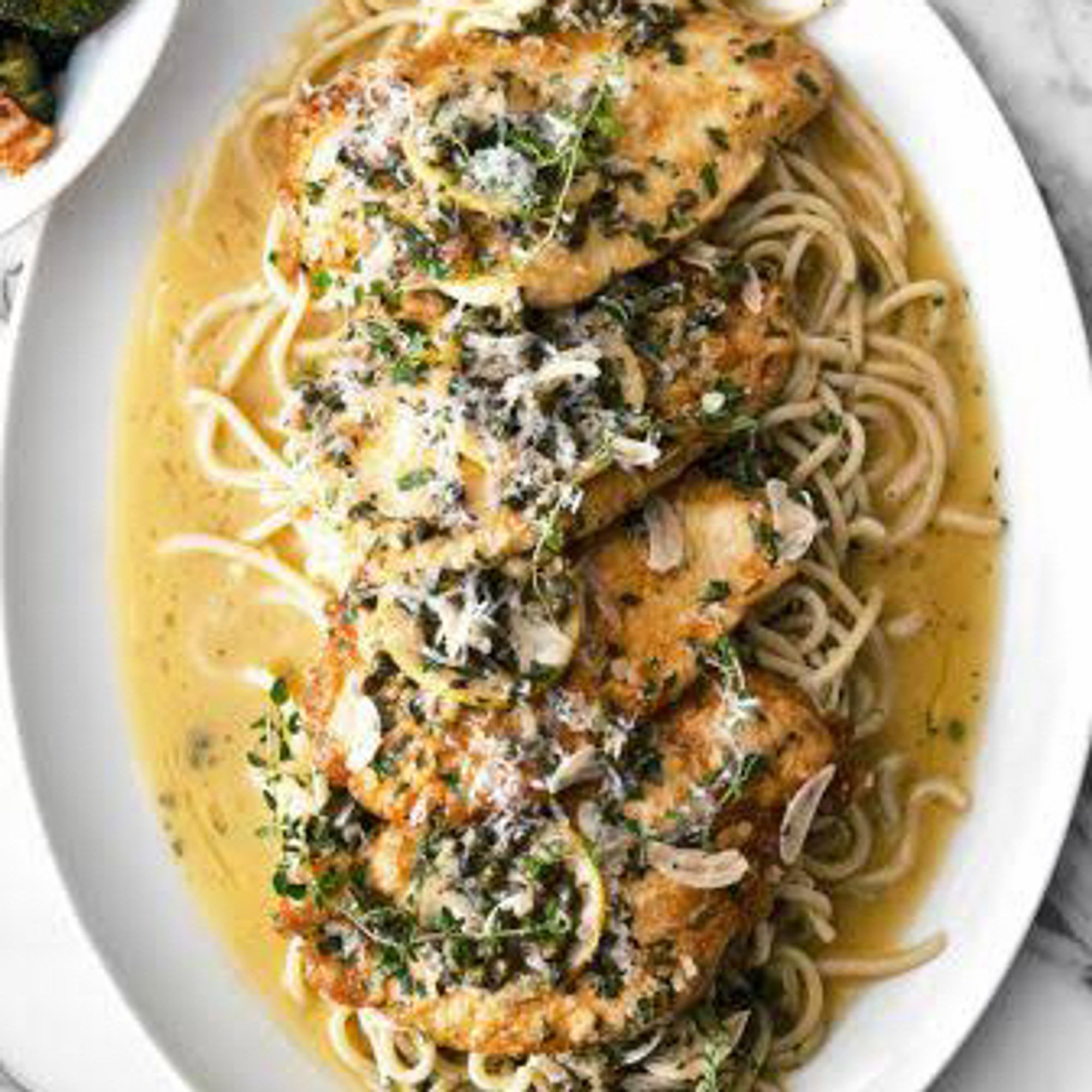 Chicken Piccata w. Spaghetti