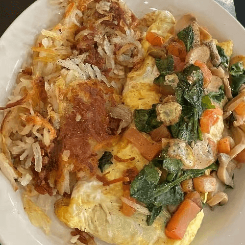 Spinach, Mushroom & Swiss Omelette