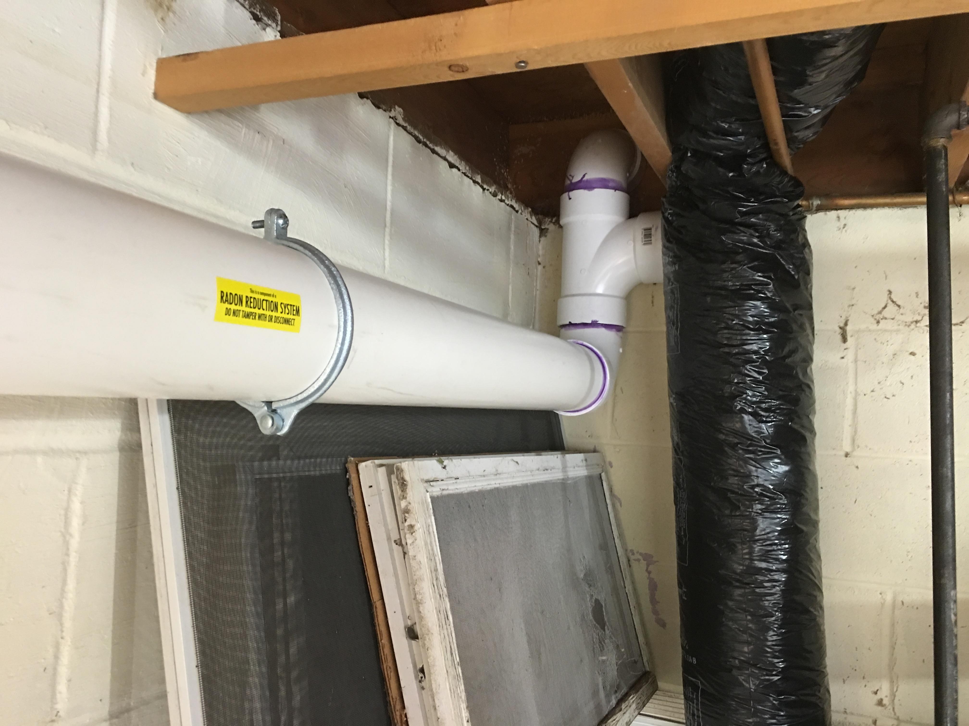 Installation of Radon Mitigation System in Bloomington, MN. 