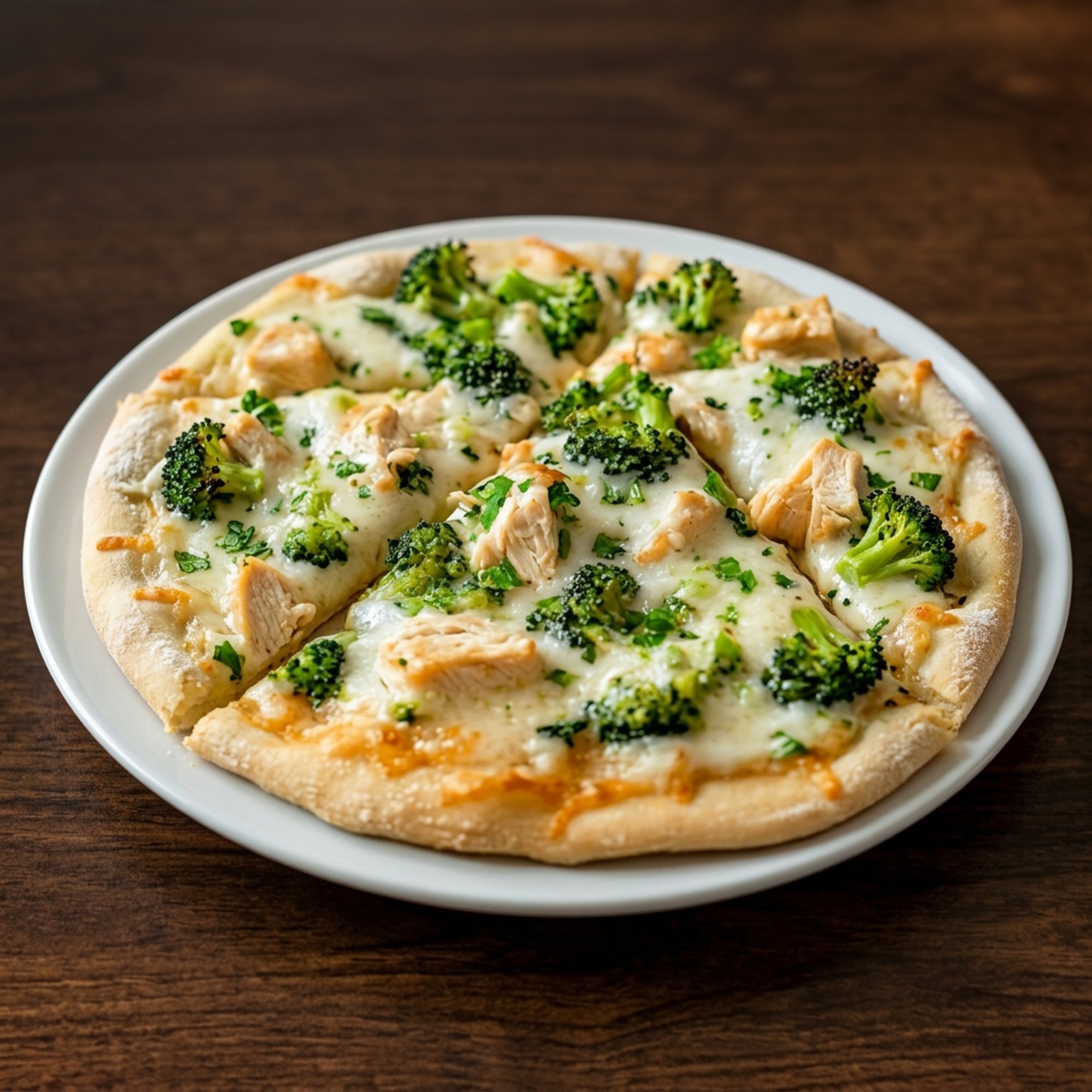 Chicken & Broccoli Alfredo Pizza