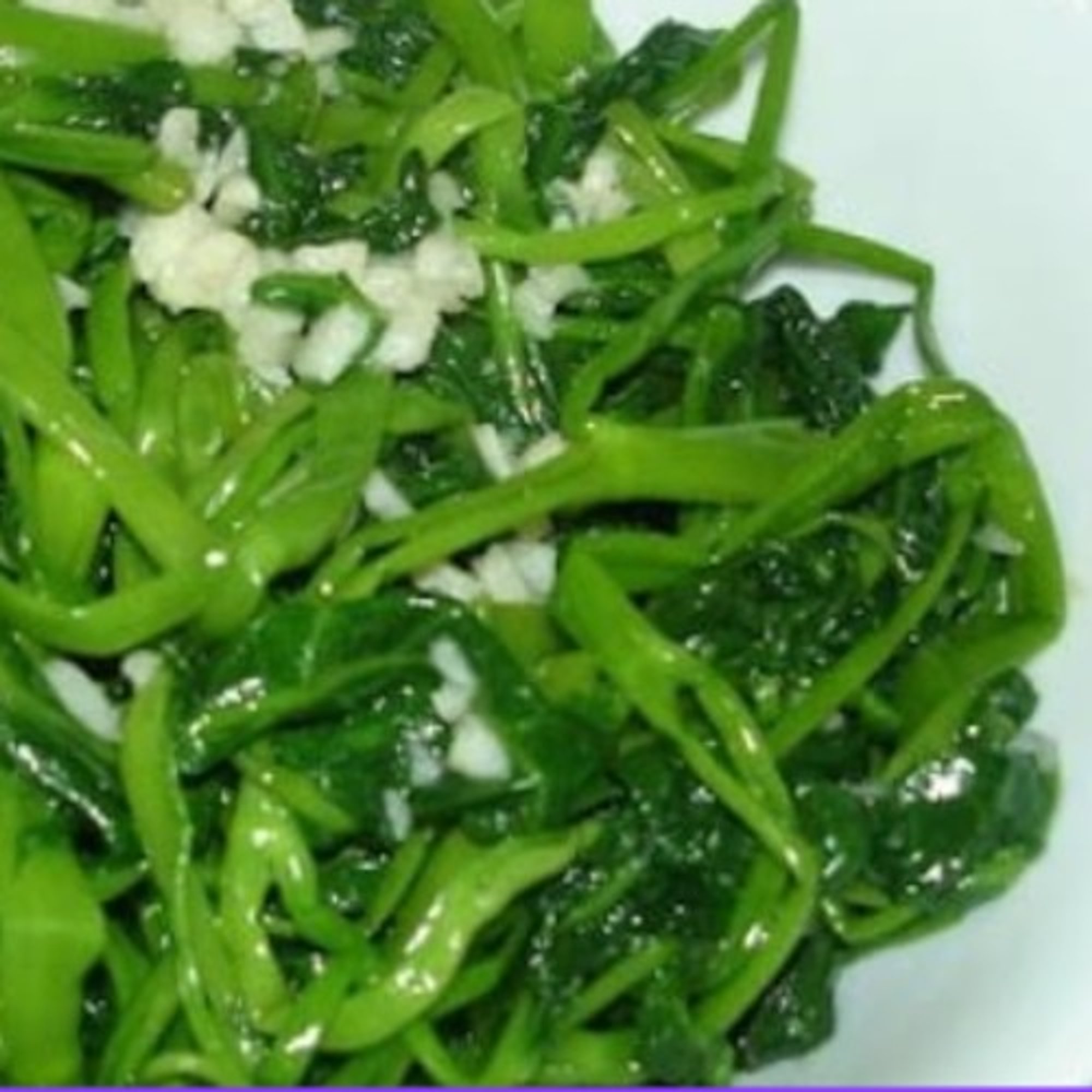 Stir Fried Ong Choy with Garlic - Rau Muong Xao Toi