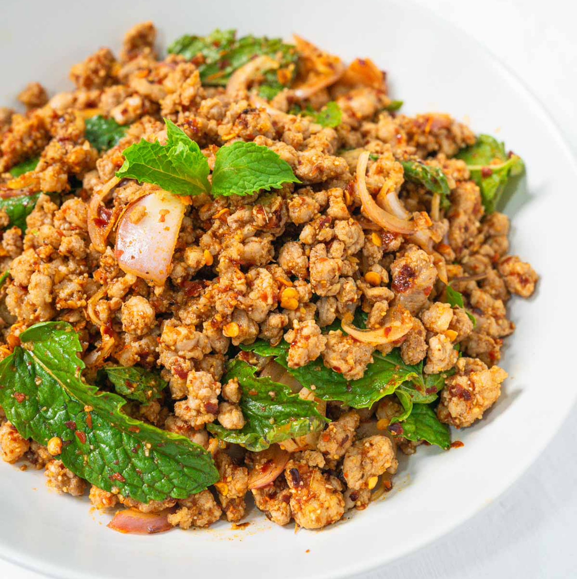 Larb Served With Cabbage