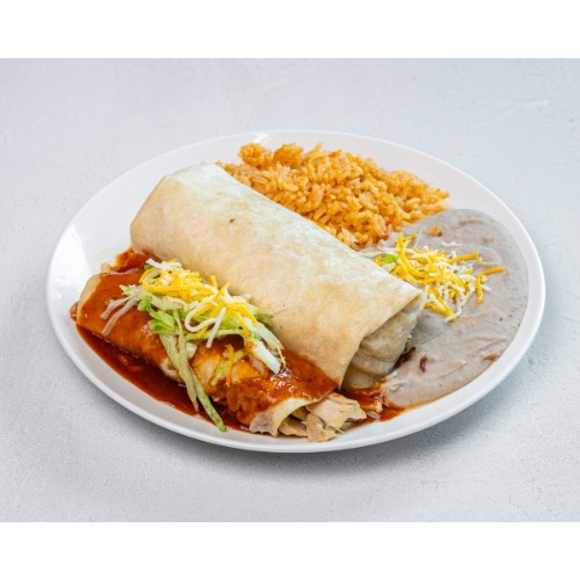 Combo 6 - Bean Burrito & Enchilada Plate