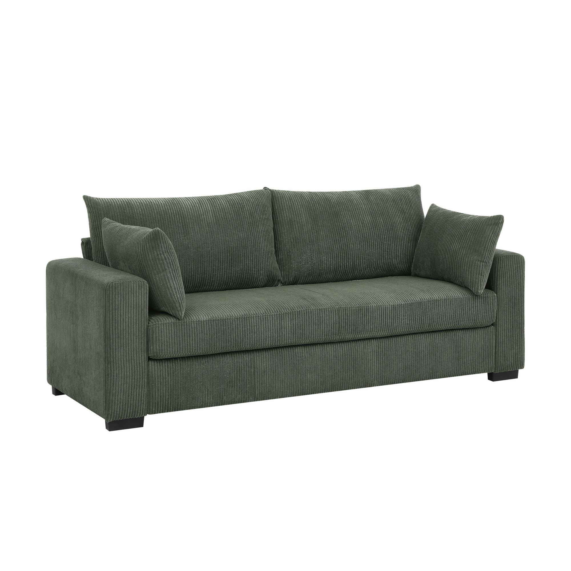 Hudson 79" W Crdry Cmfr Sofa FRSGrn