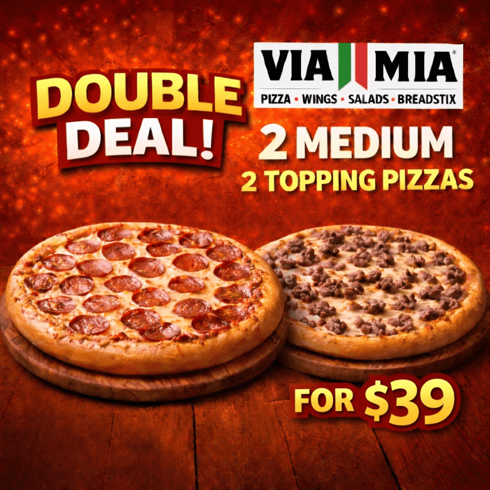 Double Deal 2 Medium 2-Topping Pizzas