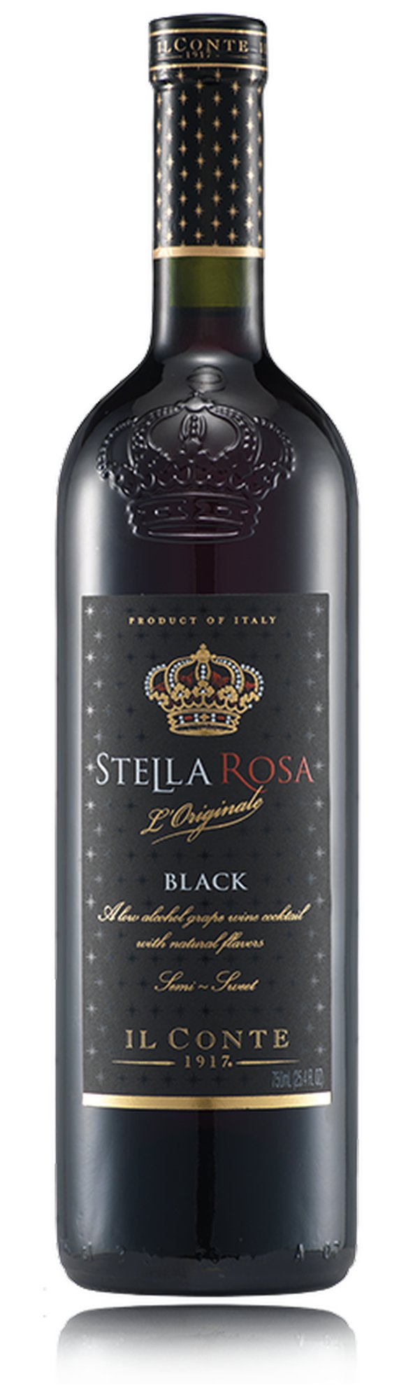 Stella Rosa Black Semi-Sweet Red Wine - from Italy - 750ml Bottle