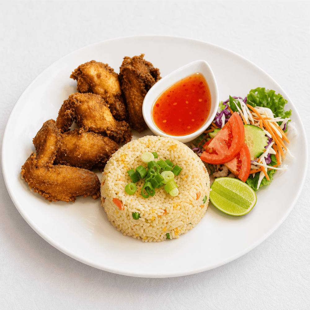 Thai Fried Rice W/ 5 Pcs Chicken Wings