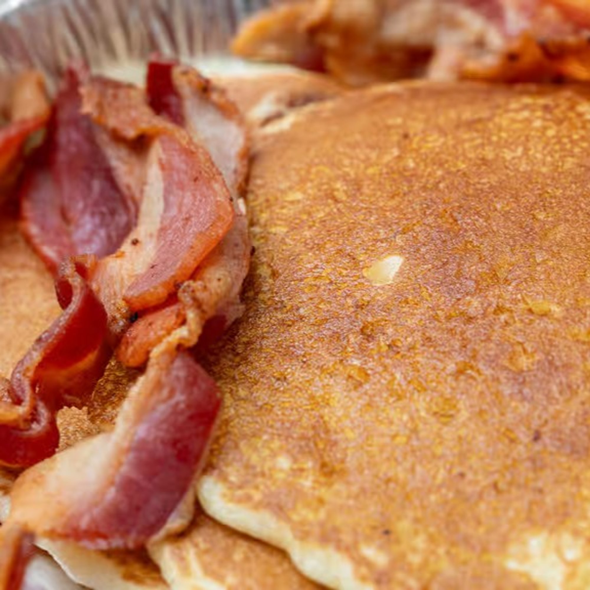 Buttermilk Pancakes with Ham, Bacon or Sausage