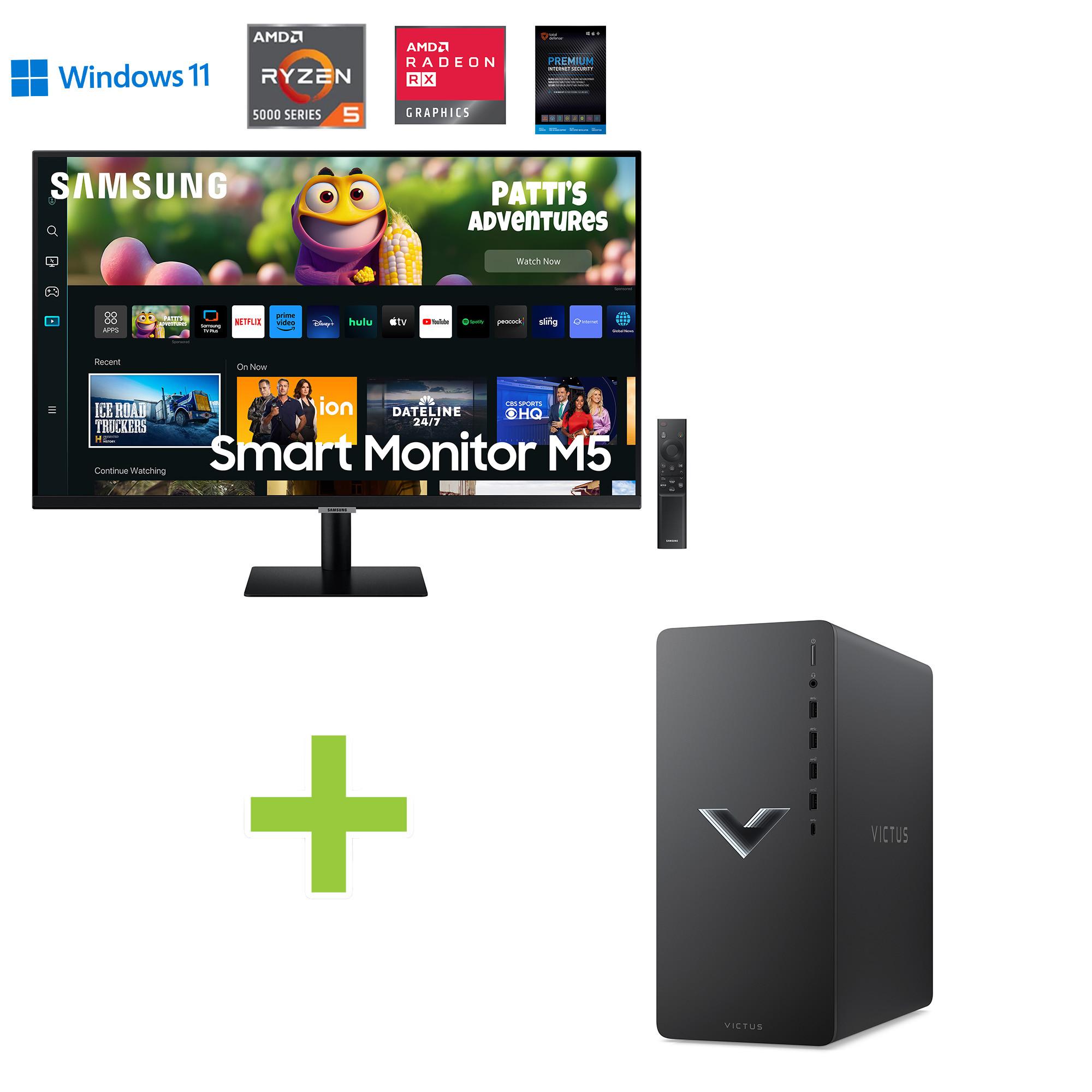 HP Victus Gaming Desktop w/ 32" Monitor & Total Defense Internet Security