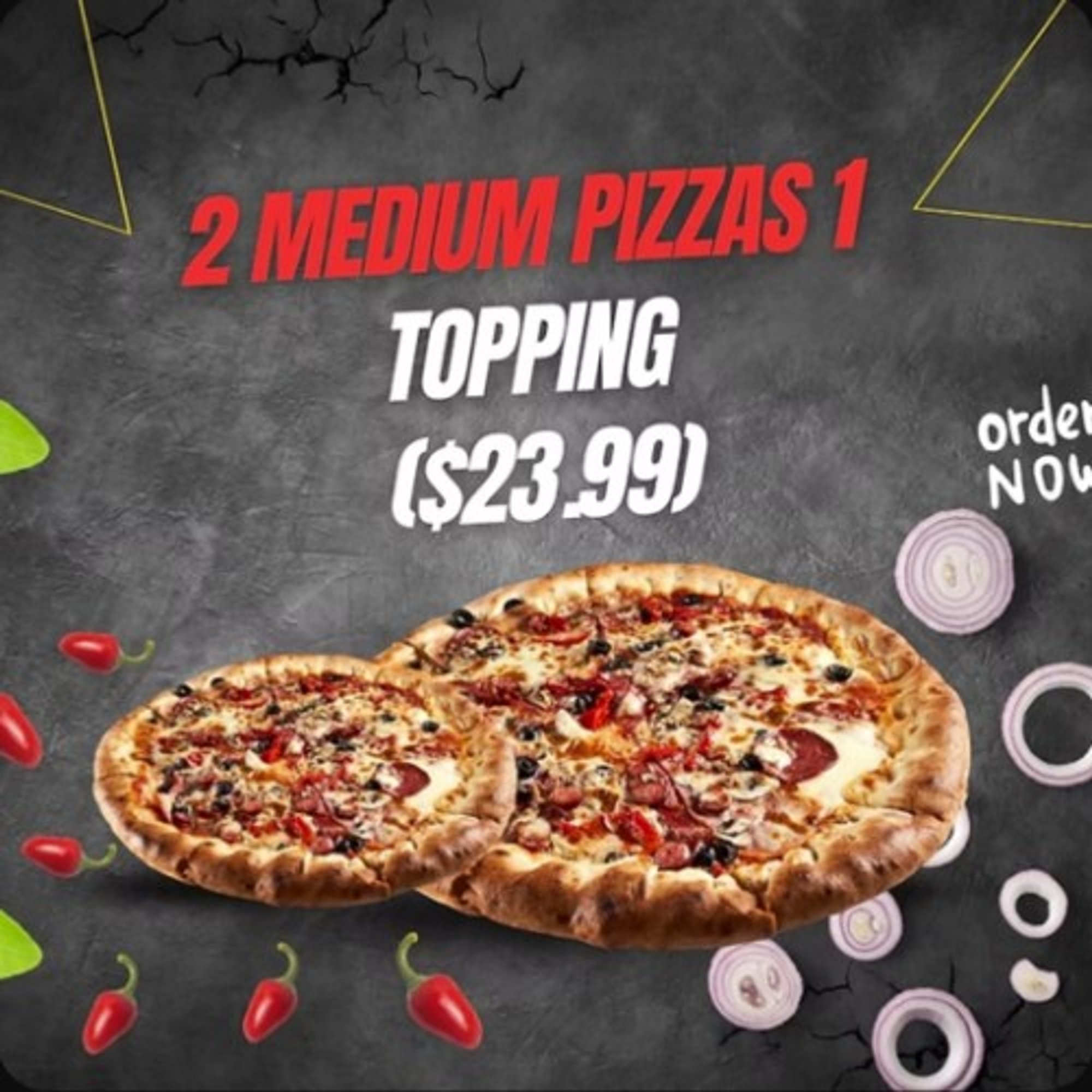 2 Medium 1 Topping