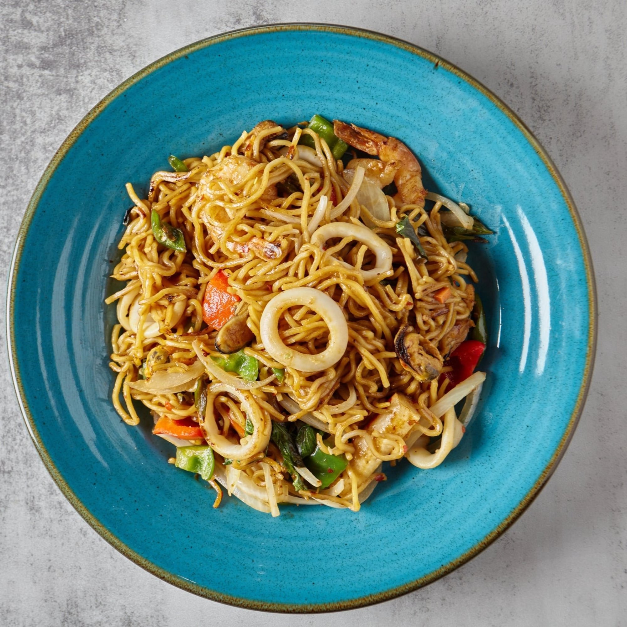 Spicy Seafood Combination Chow Mein