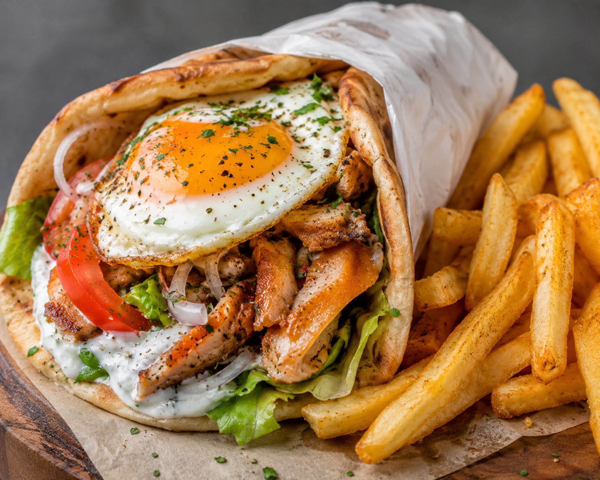 Chicken Gyro with Eggs