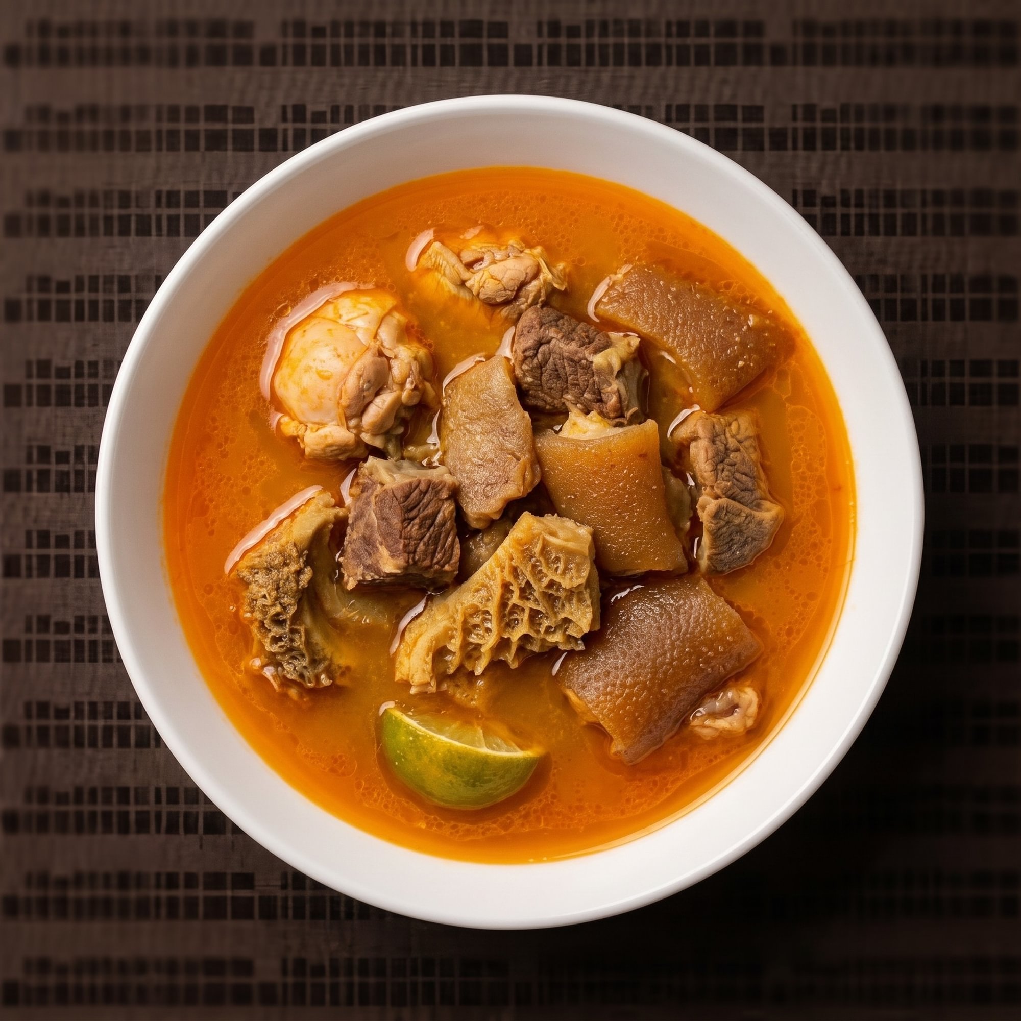 Goat Meat Light Soup with Plantain Fufu